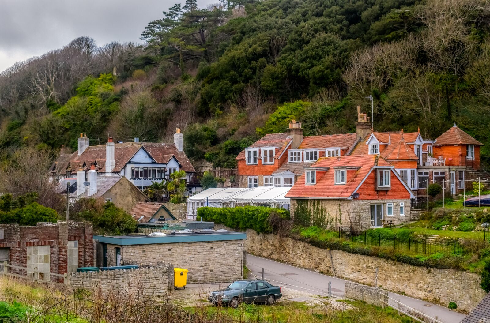 Nikon D3300 sample photo. Lulworth cove, village, architecture photography