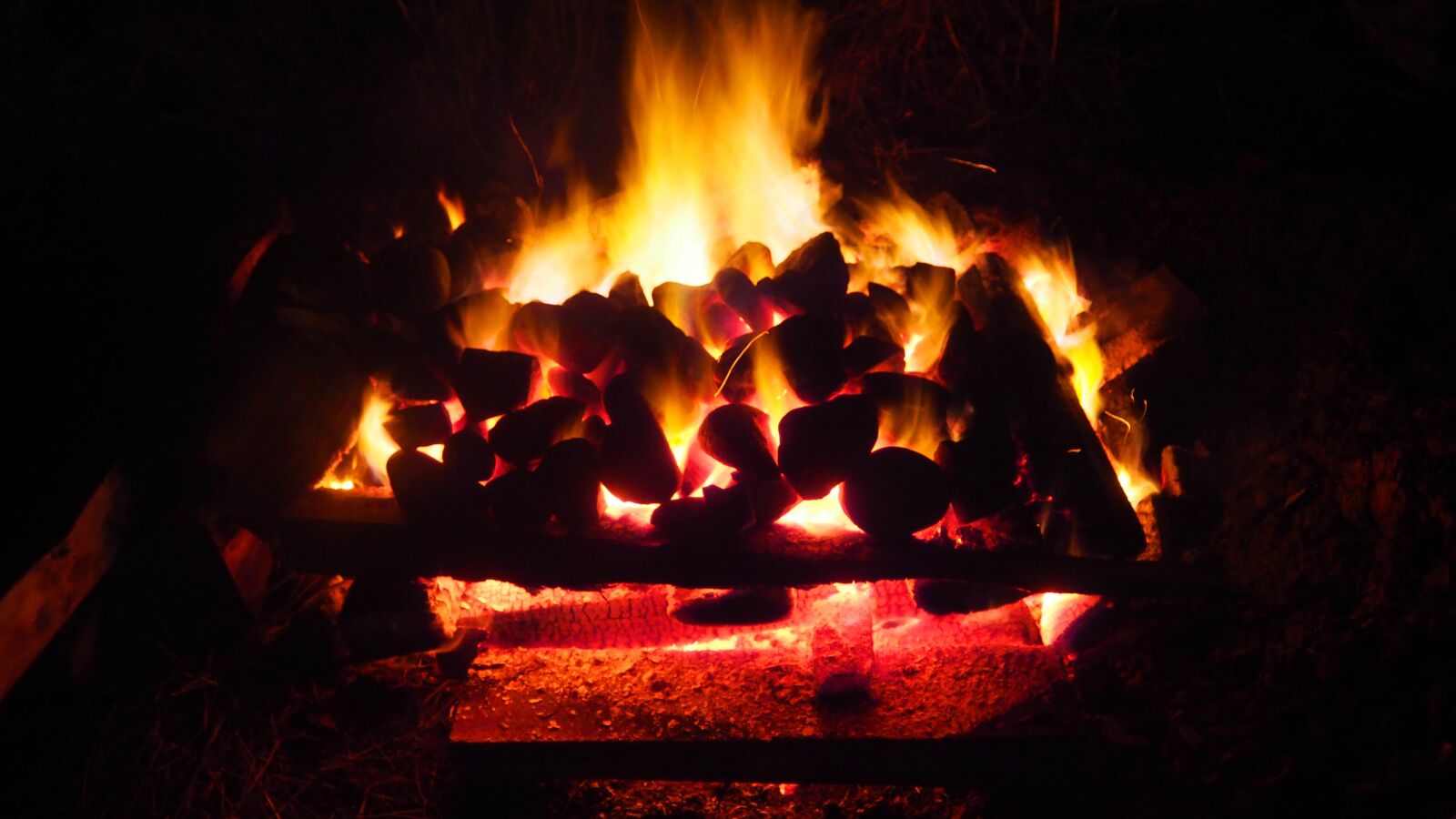 Olympus OM-D E-M10 sample photo. Fire, cooking, light photography