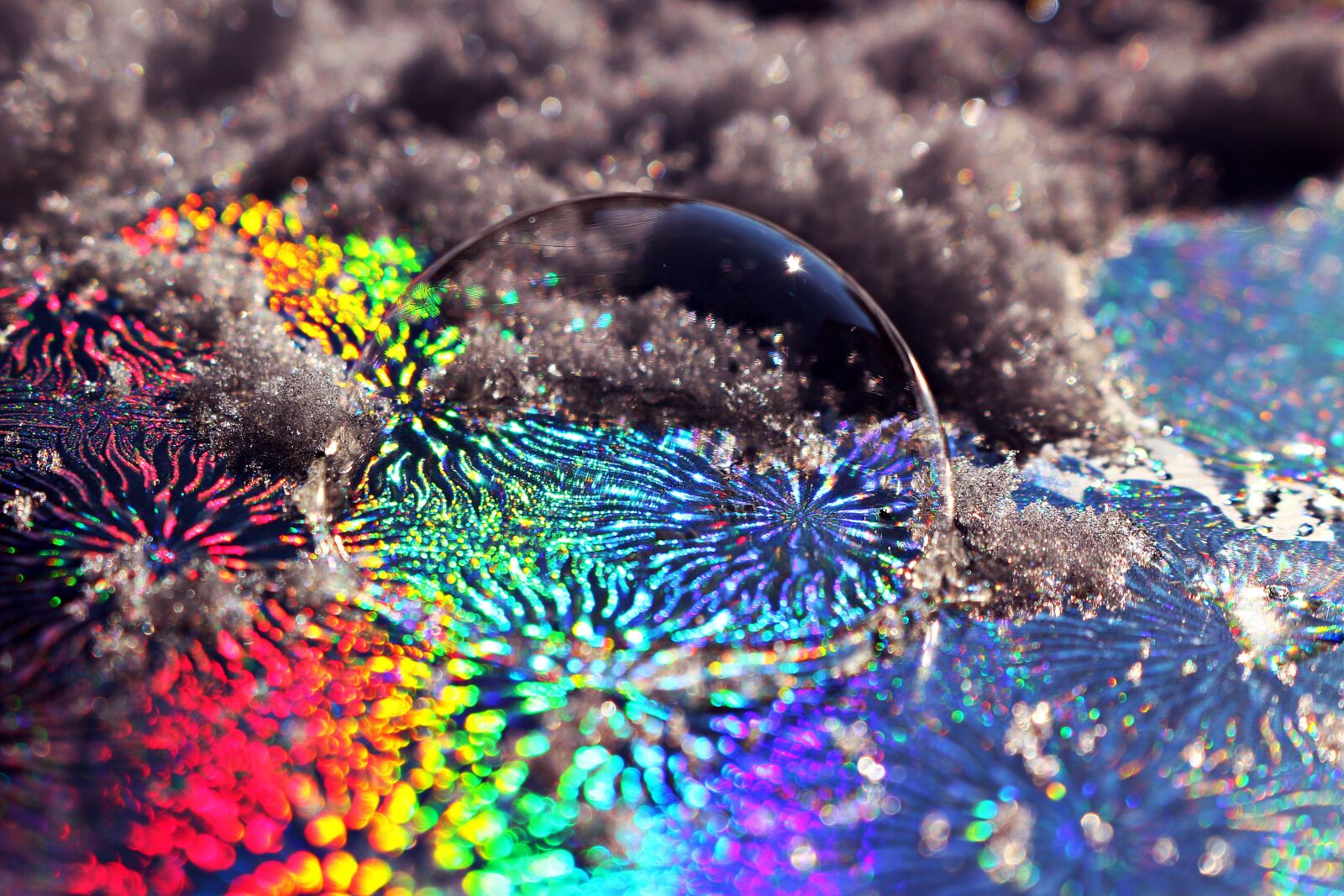 Canon EOS 100D (EOS Rebel SL1 / EOS Kiss X7) sample photo. Frost bubble, soap bubble photography