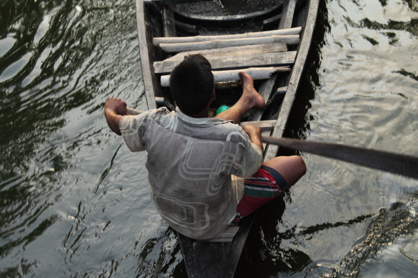 Canon EF-S 18-55mm F3.5-5.6 IS sample photo. Bangladesh, canal, fisherman, flower photography