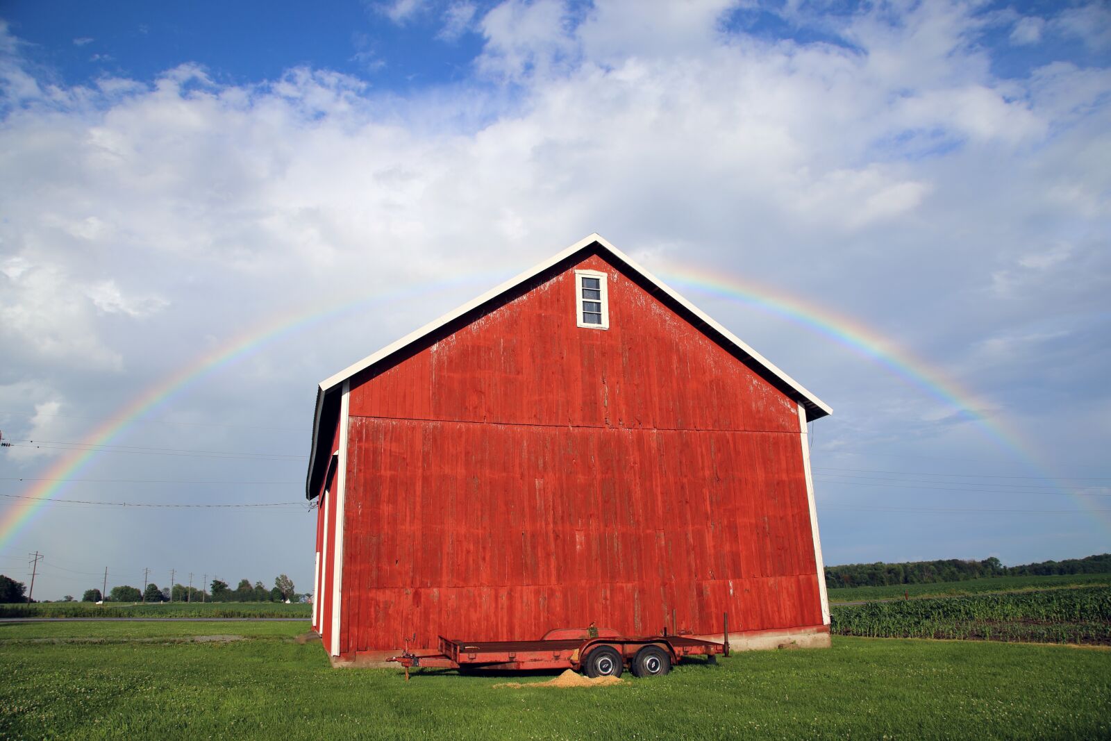 Canon EOS 6D + Canon EF 24-105mm F4L IS USM sample photo. Rainbow, barn, red barn photography