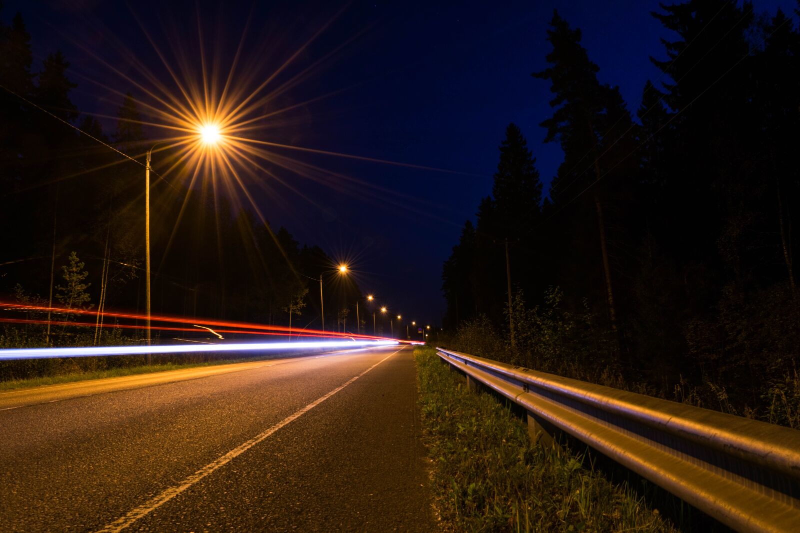 Nikon D3300 sample photo. Night, road, long exposure photography