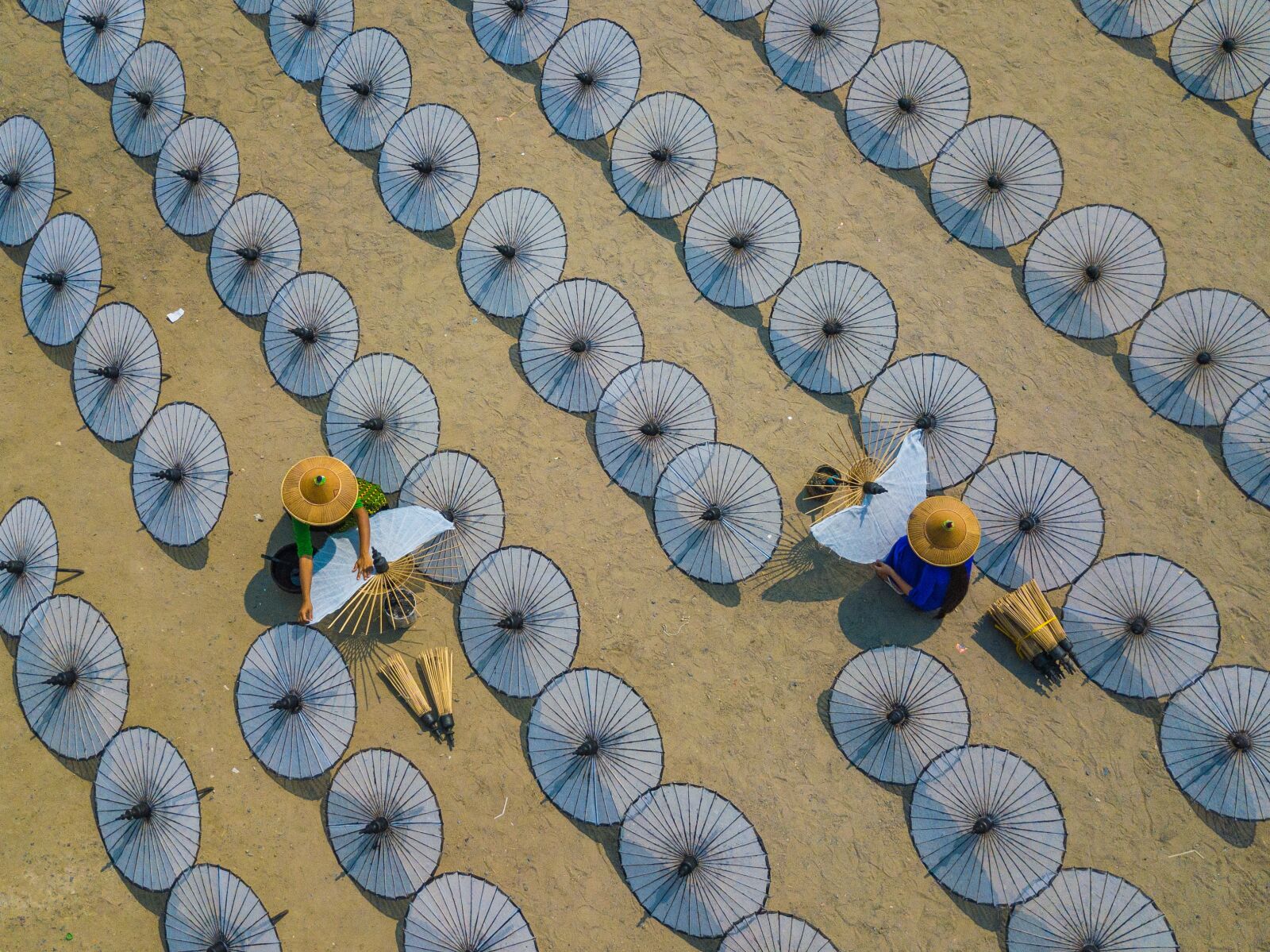 DJI FC220 sample photo. Umbrella, myanmar, mandalay photography