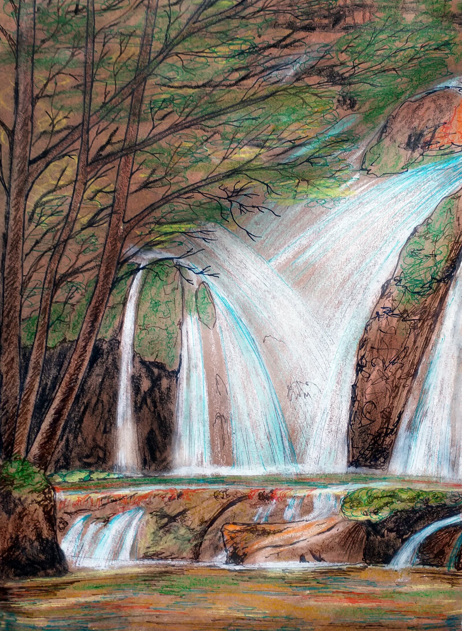 Samsung Galaxy J4+ sample photo. Waterfall, illustration, nature photography