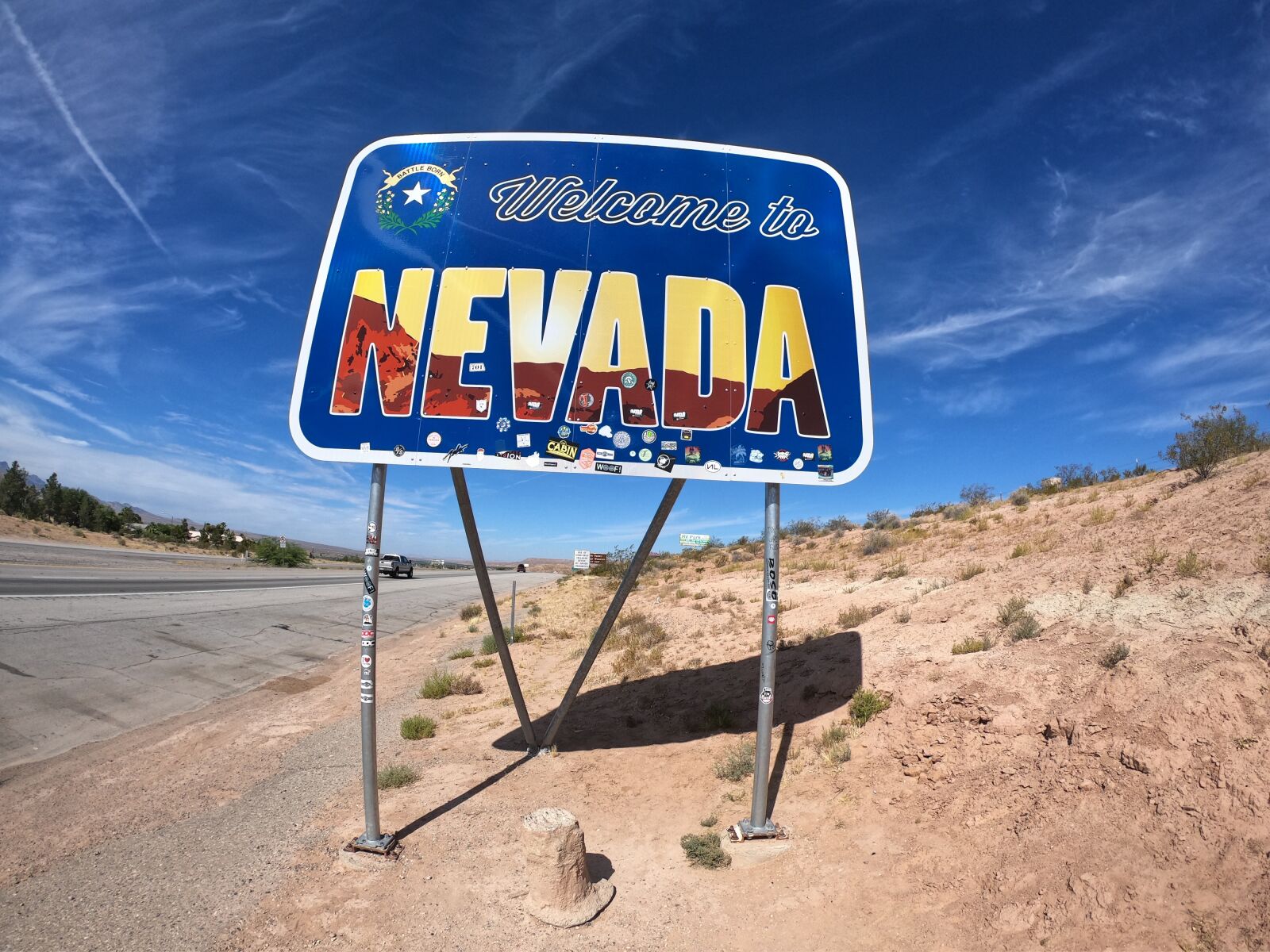 GoPro Hero7 Black sample photo. Nevada, state sign, usa photography