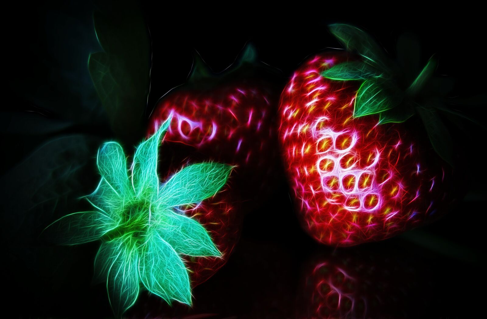 Canon PowerShot G15 sample photo. Strawberries, fractalius, red photography