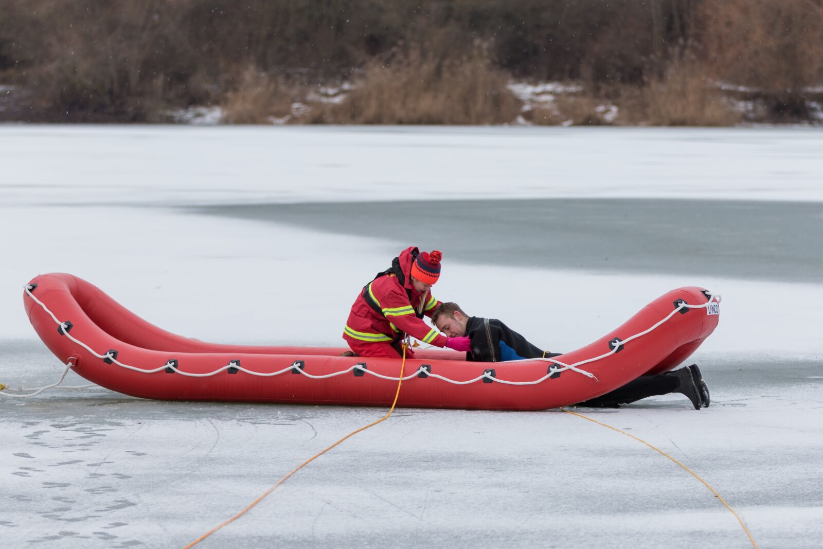 Canon EOS 7D Mark II sample photo. Dlrg, ice rescue, water photography