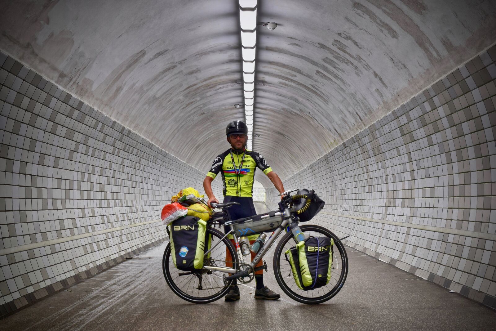 Nikon D5300 sample photo. Pedestrian tunnel, cyclists, bike photography