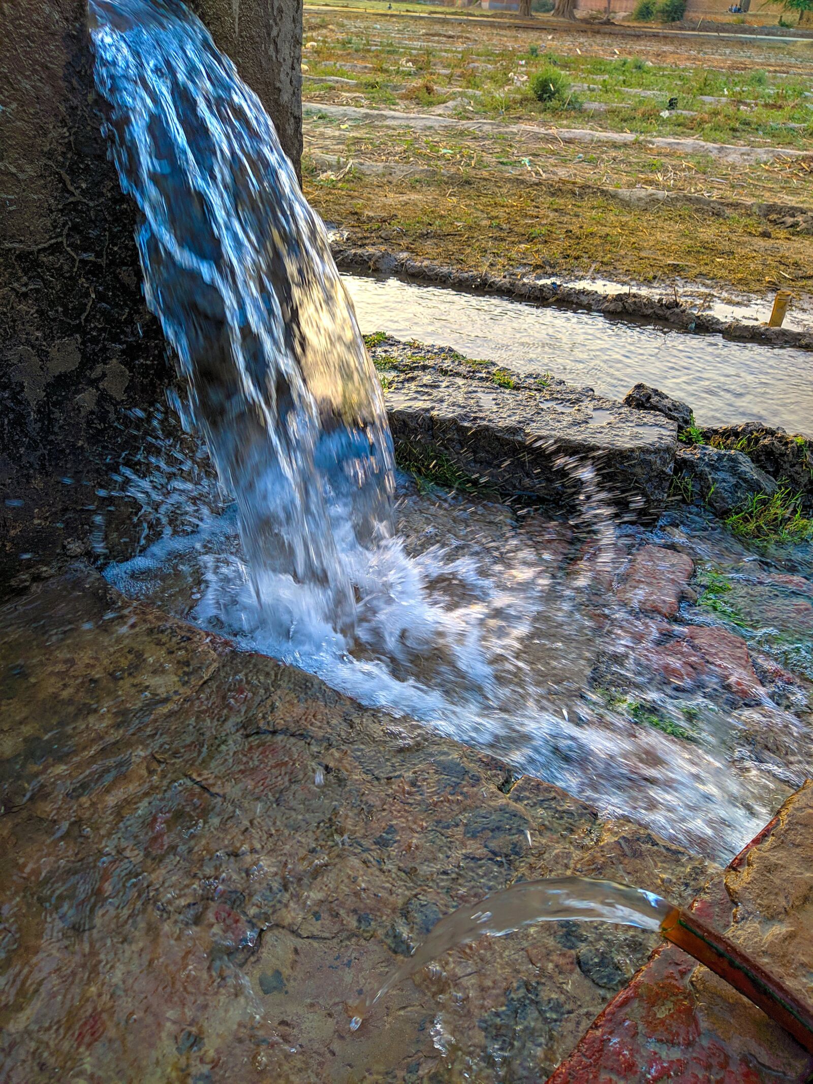 Xiaomi Mi A3 sample photo. Waterfall, white, blue photography