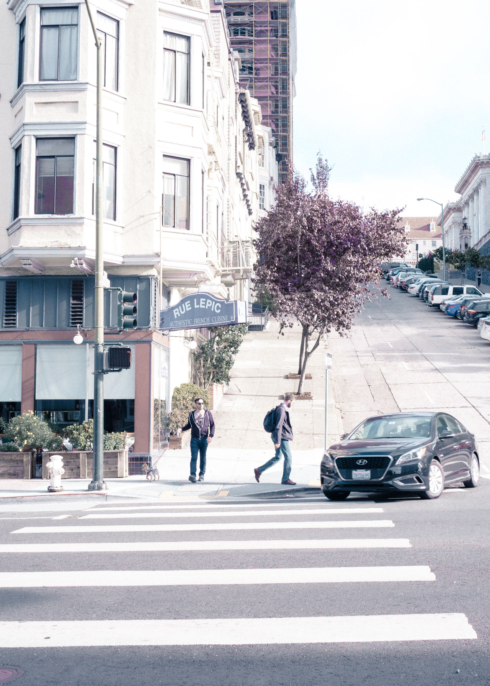 Leica Q (Typ 116) sample photo. Car, cross, street, walking photography