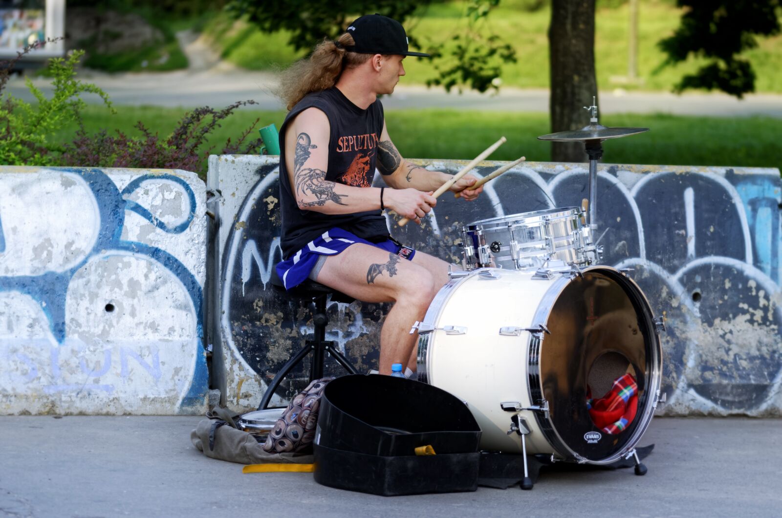 Nikon D5100 sample photo. Man, young, the drummer photography