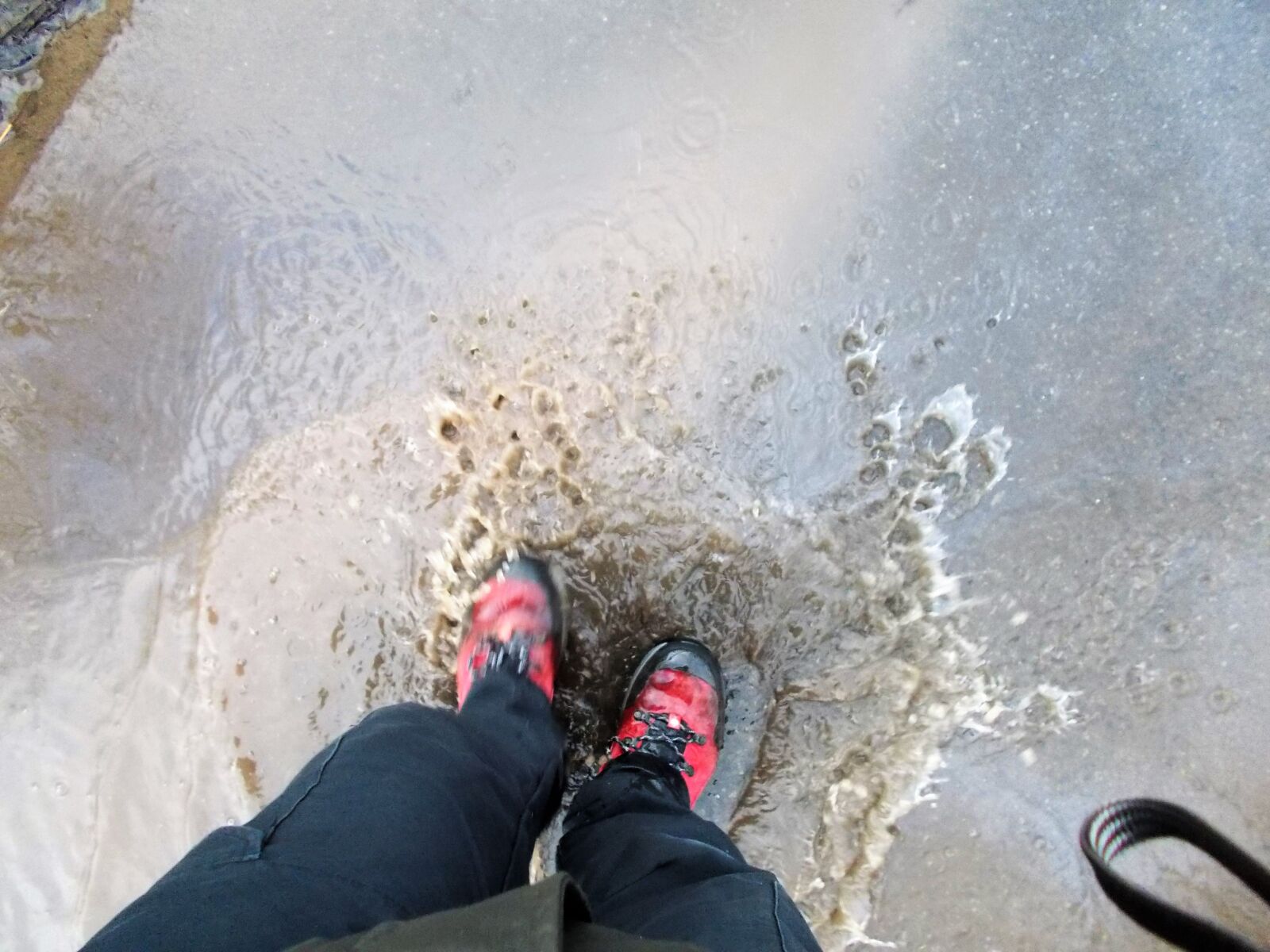 Nikon Coolpix L31 sample photo. Puddle, red, shoes, water photography