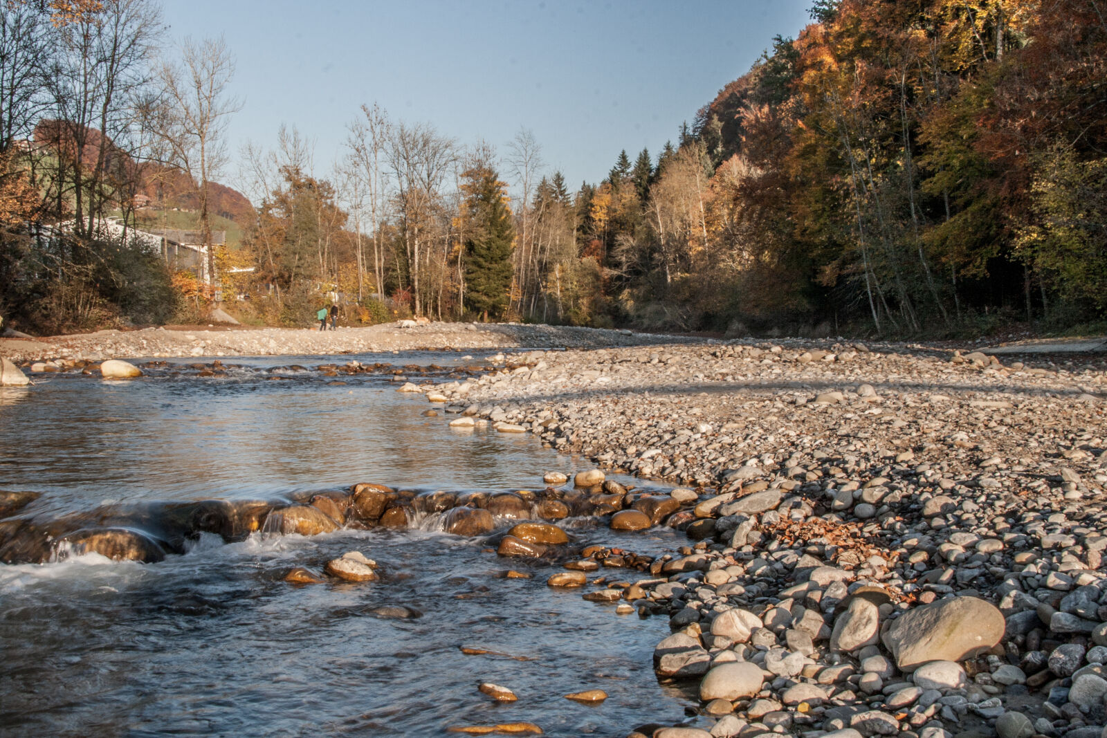Canon EF-S 17-85mm F4-5.6 IS USM sample photo. Landscape, river, rocky, trees photography