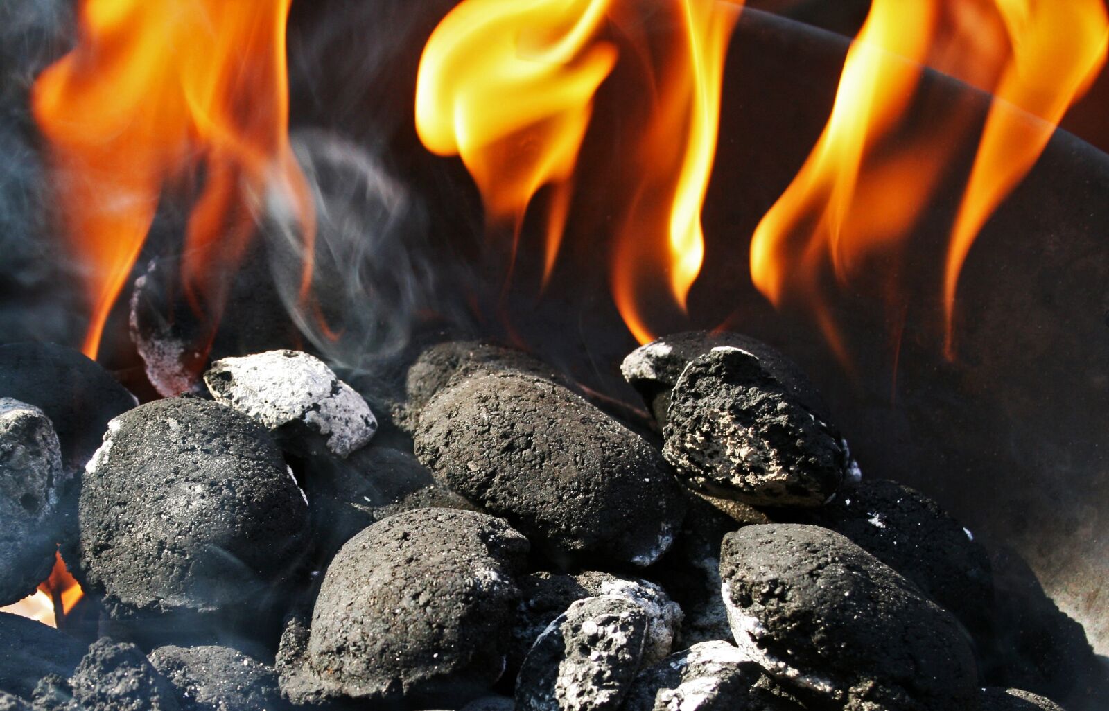 Canon EOS 400D (EOS Digital Rebel XTi / EOS Kiss Digital X) sample photo. Charcoal fire, charcoal, briquettes photography