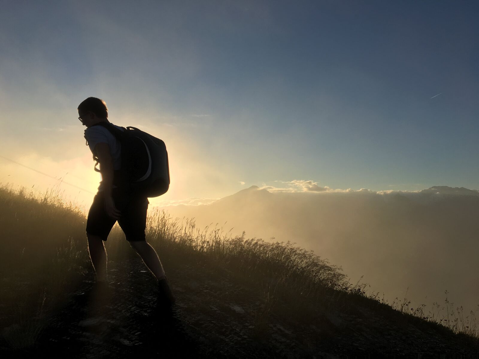 Apple iPhone 6s sample photo. Mountain, silhouette, man photography