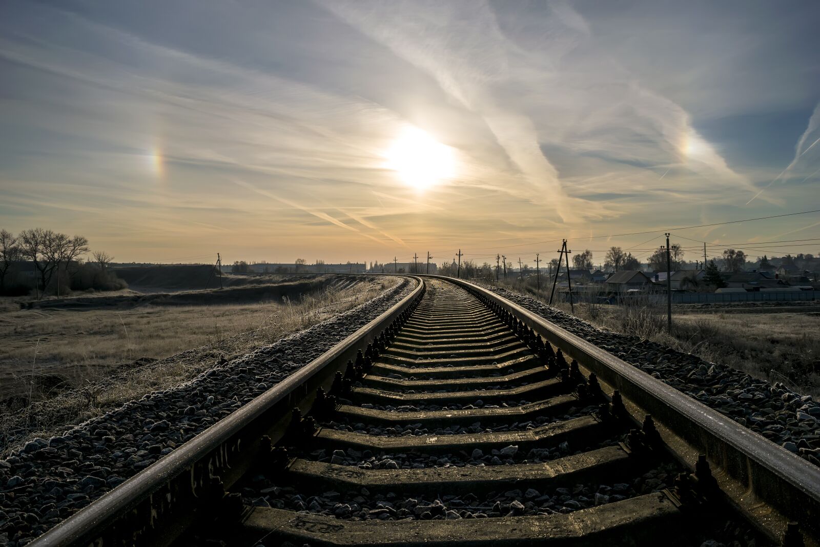 Nikon D3300 sample photo. Sun, railway, sky photography