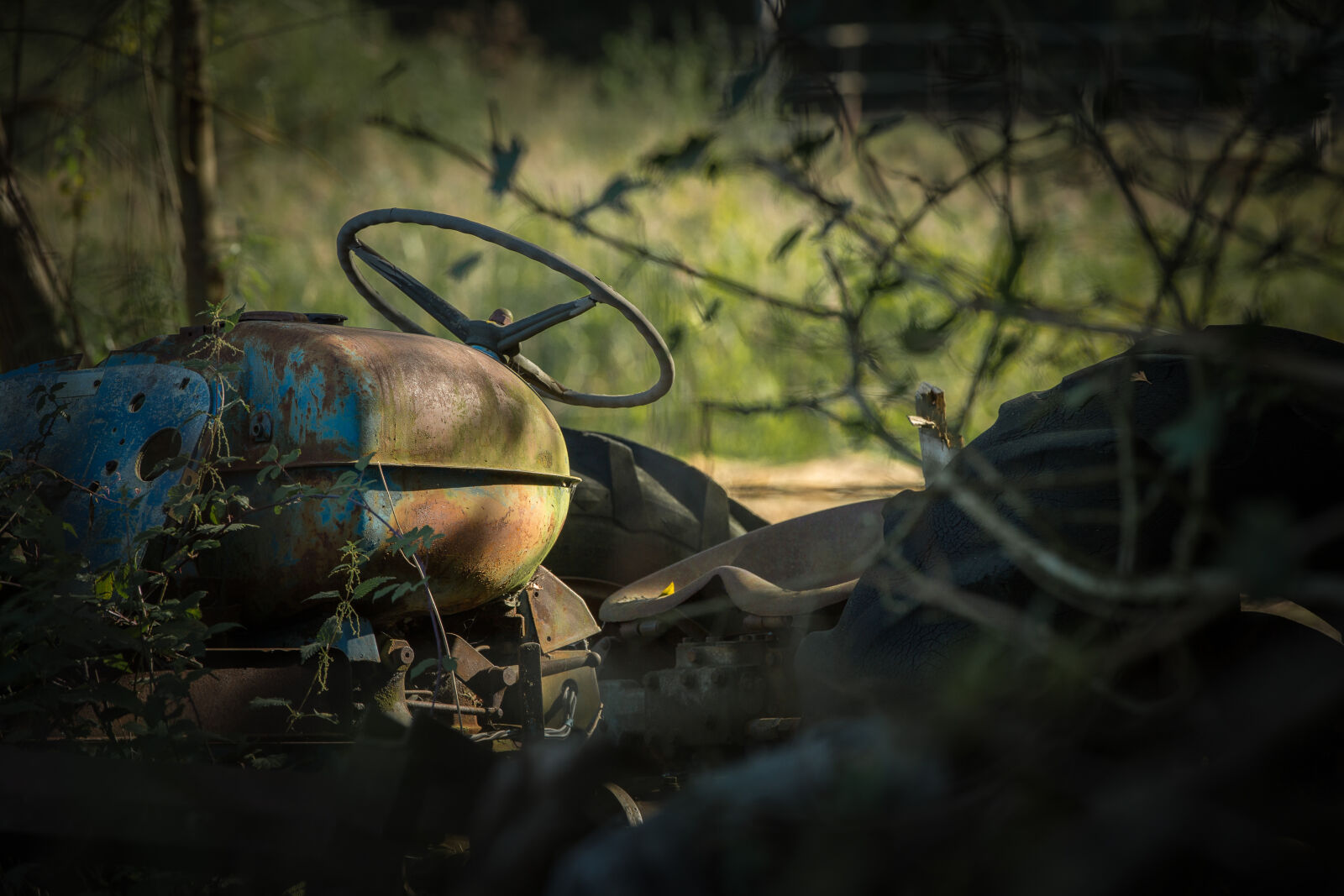Canon EF 70-200mm F2.8L IS II USM sample photo. Dumped, old, rust, steering photography