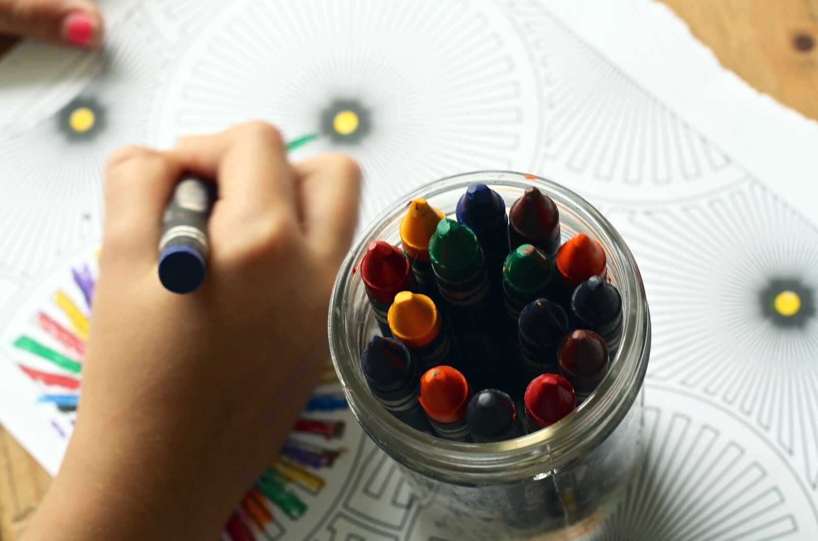 Canon EOS 1000D (EOS Digital Rebel XS / EOS Kiss F) sample photo. Crayons, coloring book, coloring photography