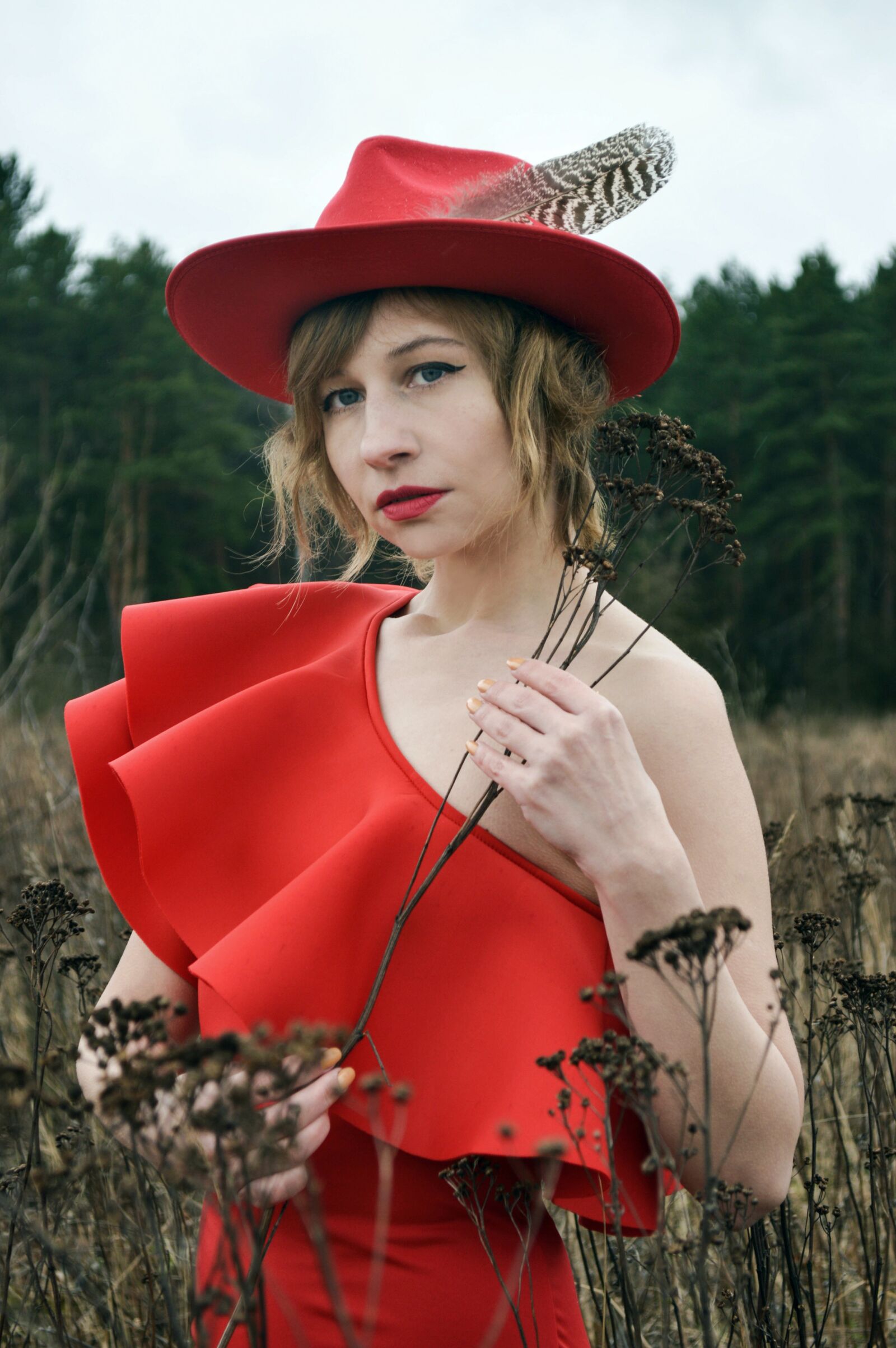 Nikon D3200 sample photo. Red dress, girl, woman photography