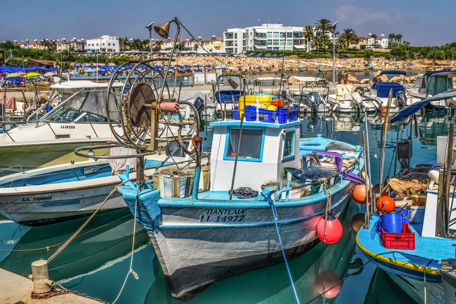Nikon D3300 sample photo. Fishing boat, reflections, harbor photography