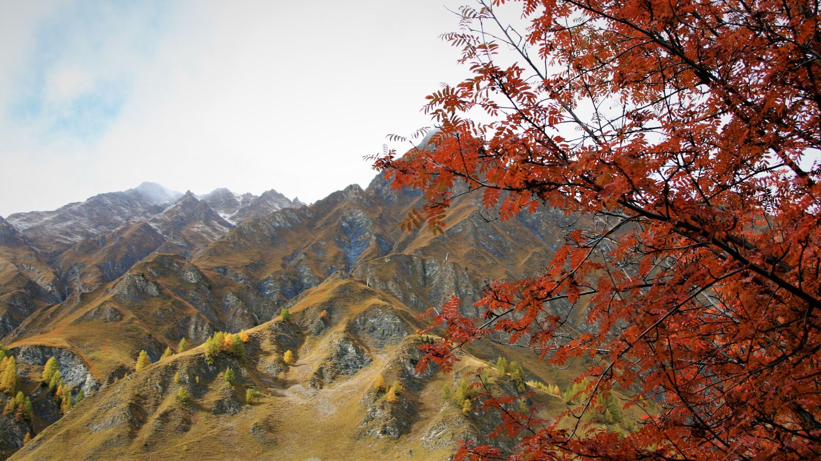 Canon EOS 400D (EOS Digital Rebel XTi / EOS Kiss Digital X) sample photo. Tops, fall mountains, tourism photography