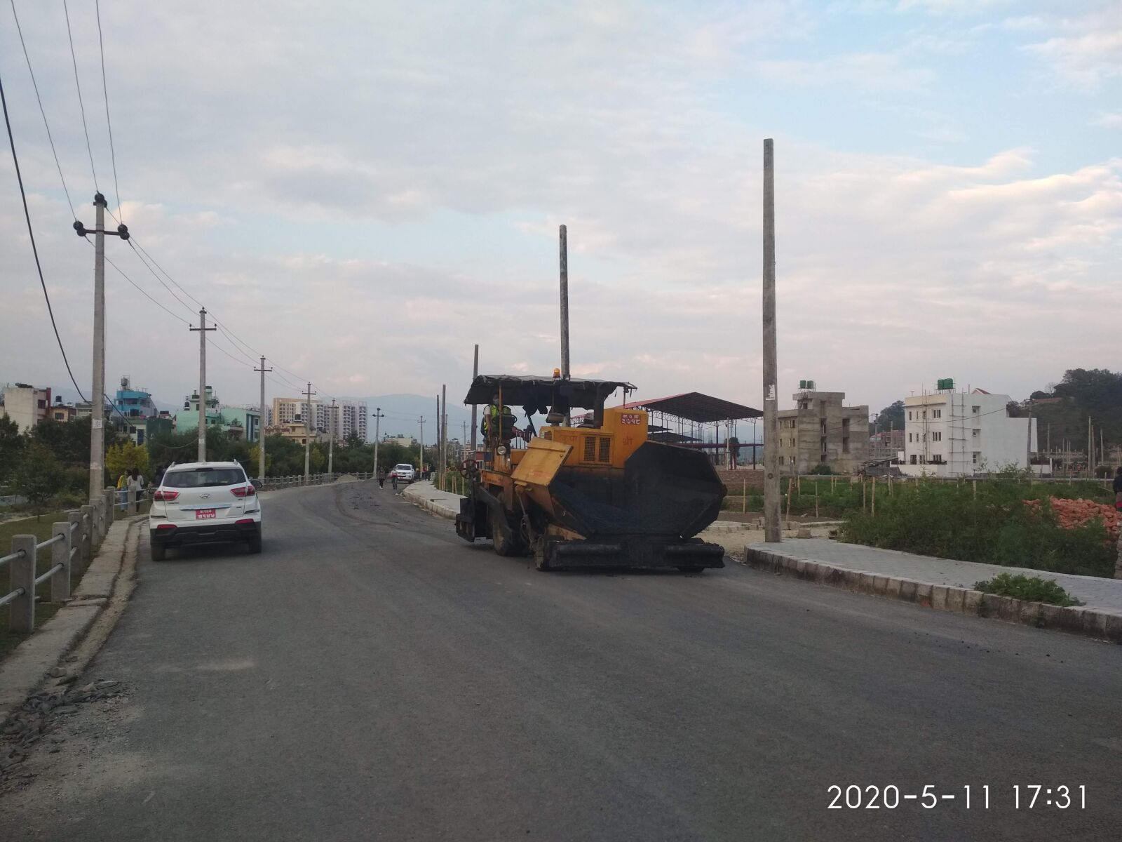 Xiaomi Redmi 4X sample photo. Pitch-road, dozer, car photography