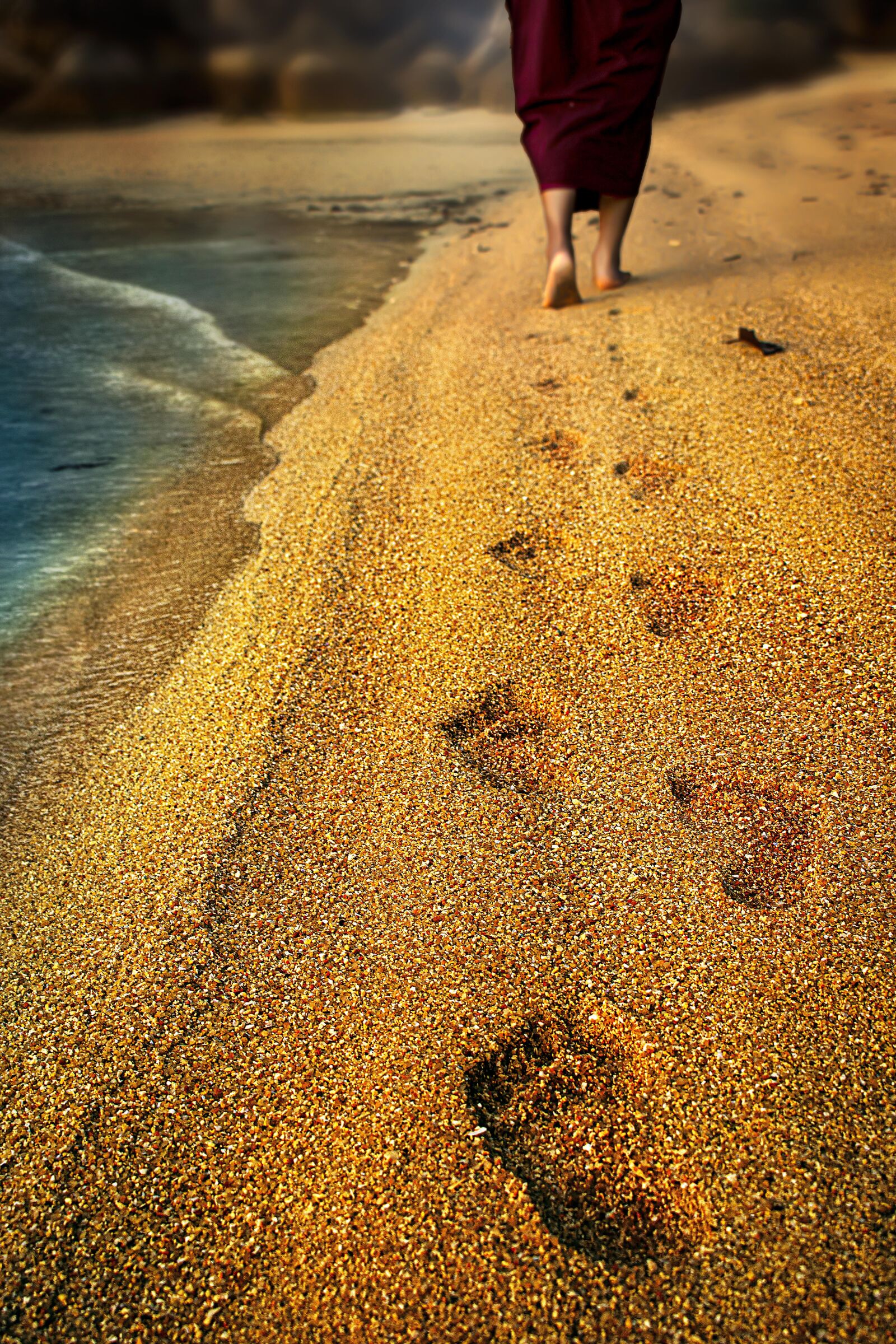 Canon EOS 750D (EOS Rebel T6i / EOS Kiss X8i) sample photo. Footprint, monk, buddhist photography