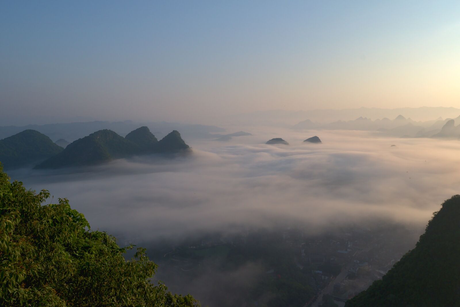 Nikon D5500 sample photo. Sunrise, yangshuo, china photography