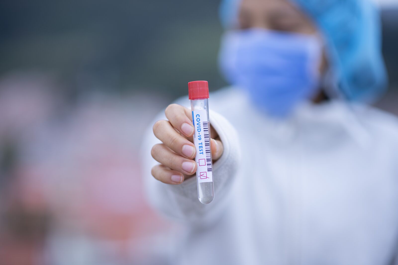 Nikon D600 sample photo. Test tube, covid-19, mask photography