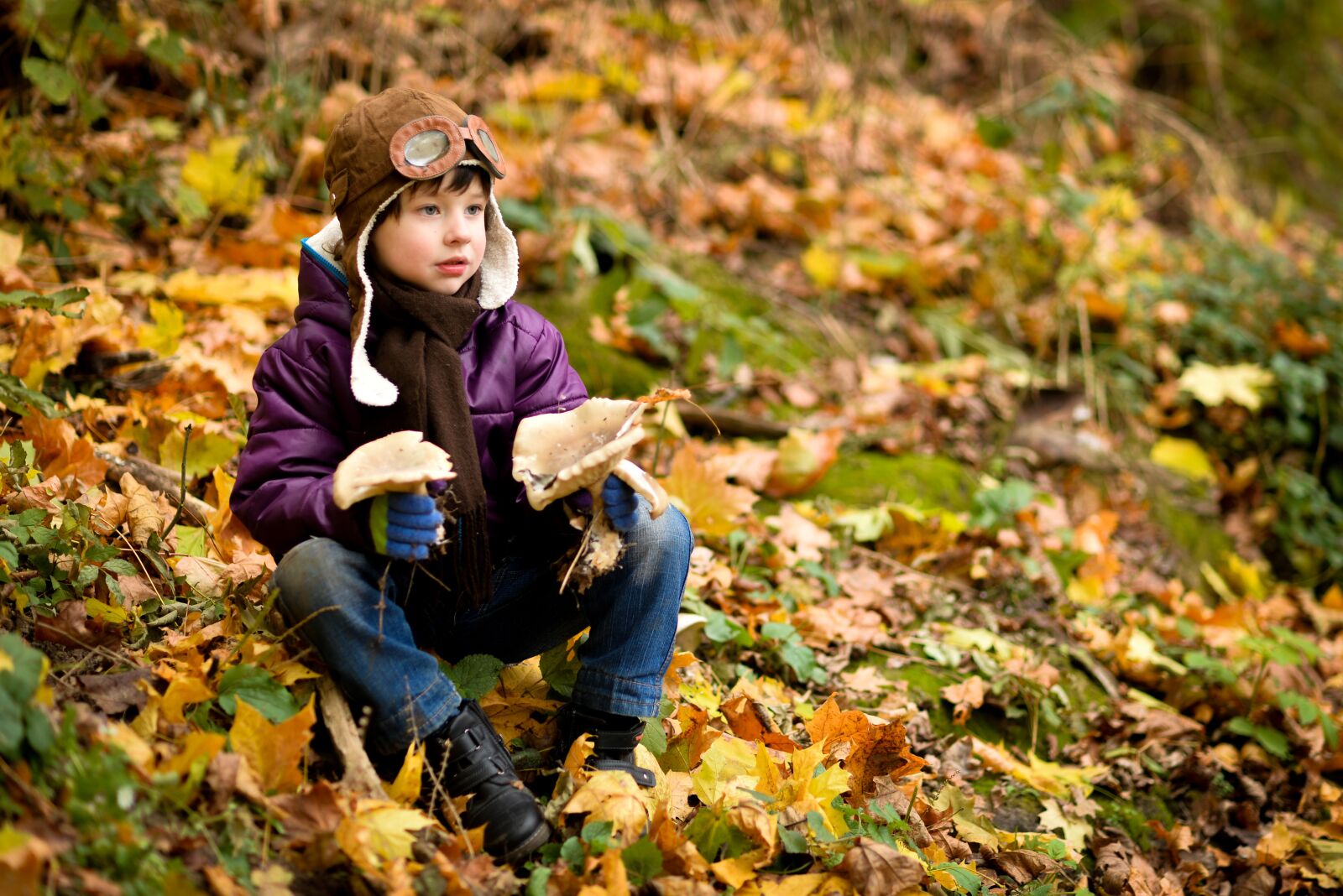 Nikon D610 sample photo. Boy, autumn, cap photography
