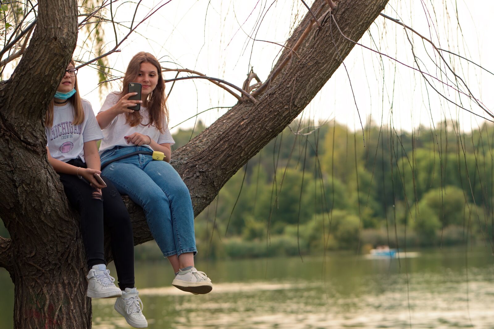 Nikon D5300 sample photo. Girls, branch, tree photography