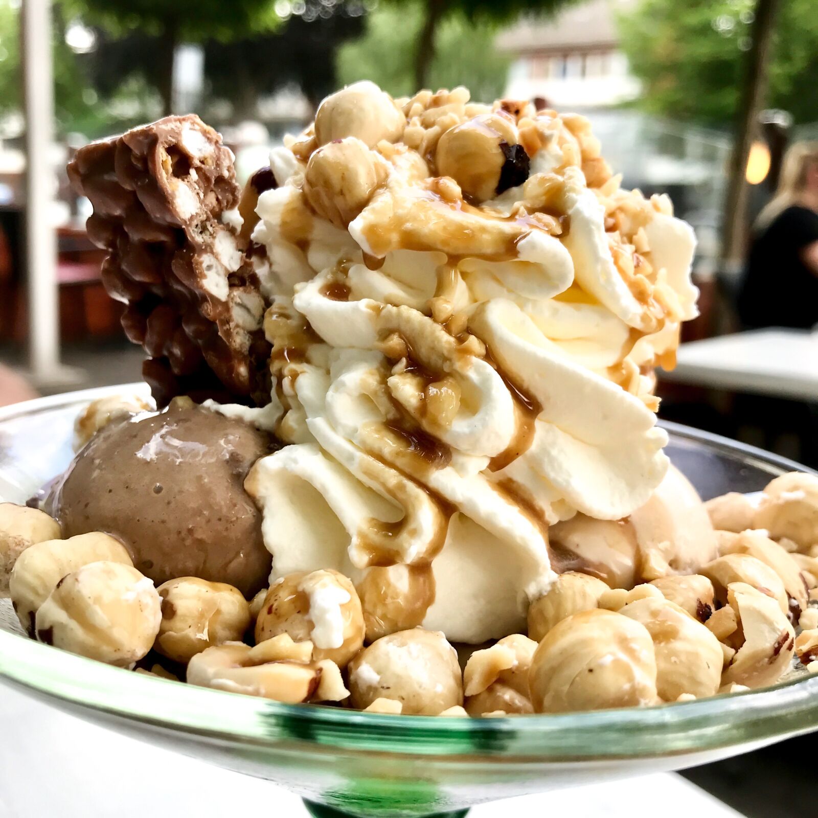 iPhone 7 back camera 3.99mm f/1.8 sample photo. Ice cream sundae, nut photography
