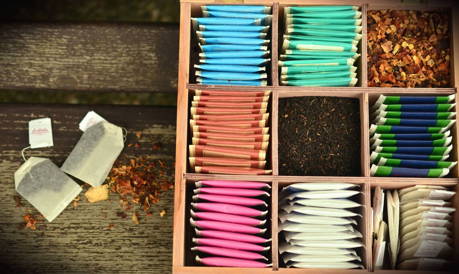 Nikon D5100 sample photo. Tea bag, box, plant photography