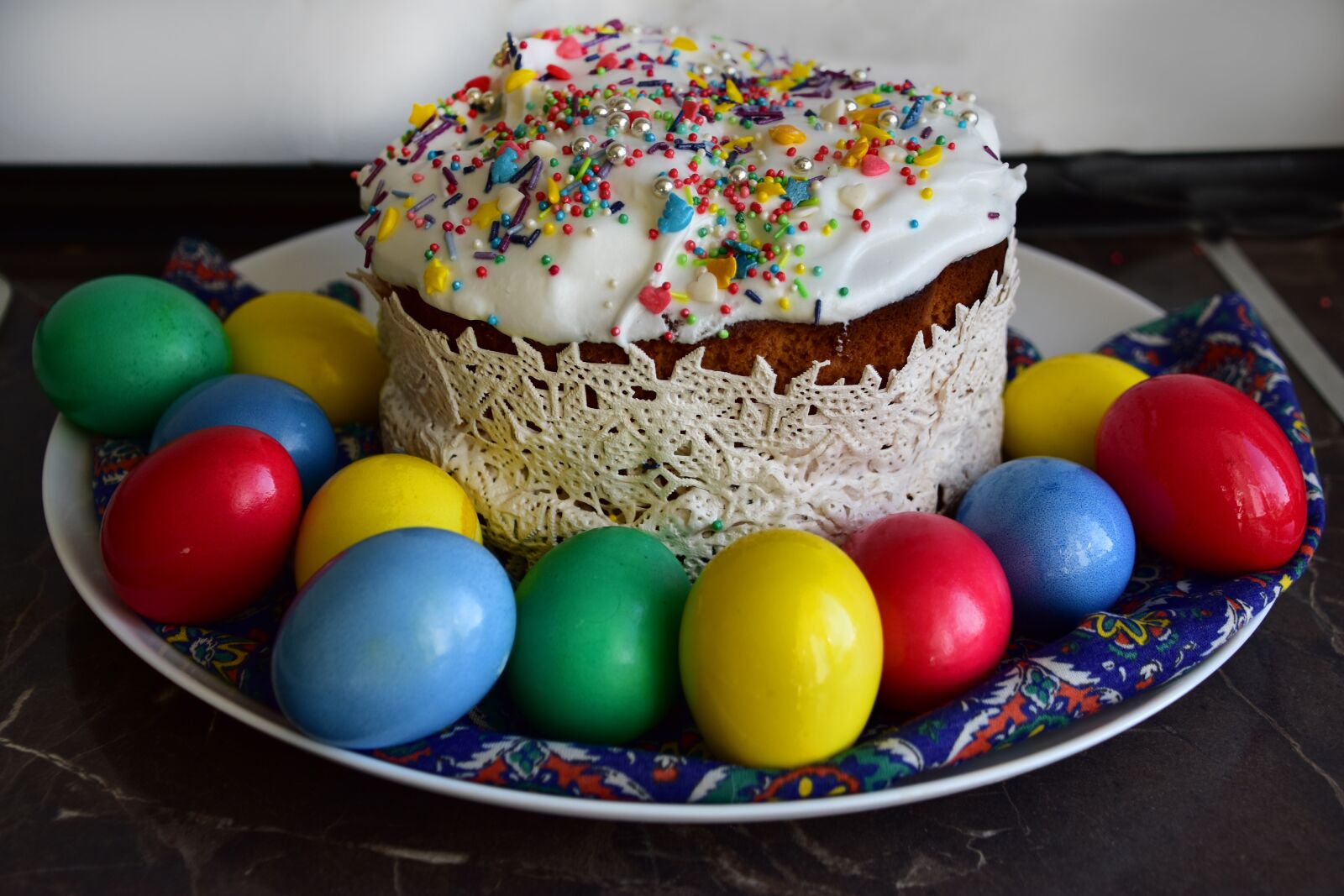 Nikon D3400 sample photo. Easter, easter cake, eggs photography