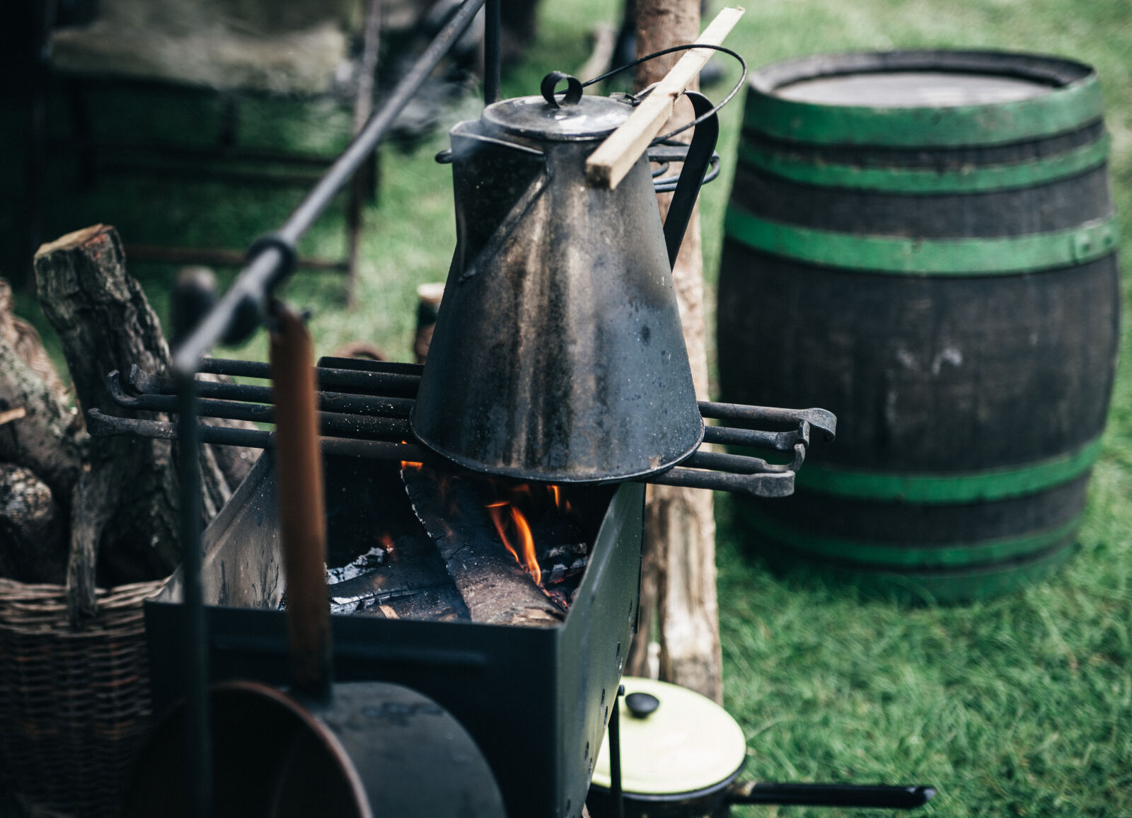 Canon EF 28-70mm f/2.8L USM sample photo. Barrel, basket, bucket, charcoal photography