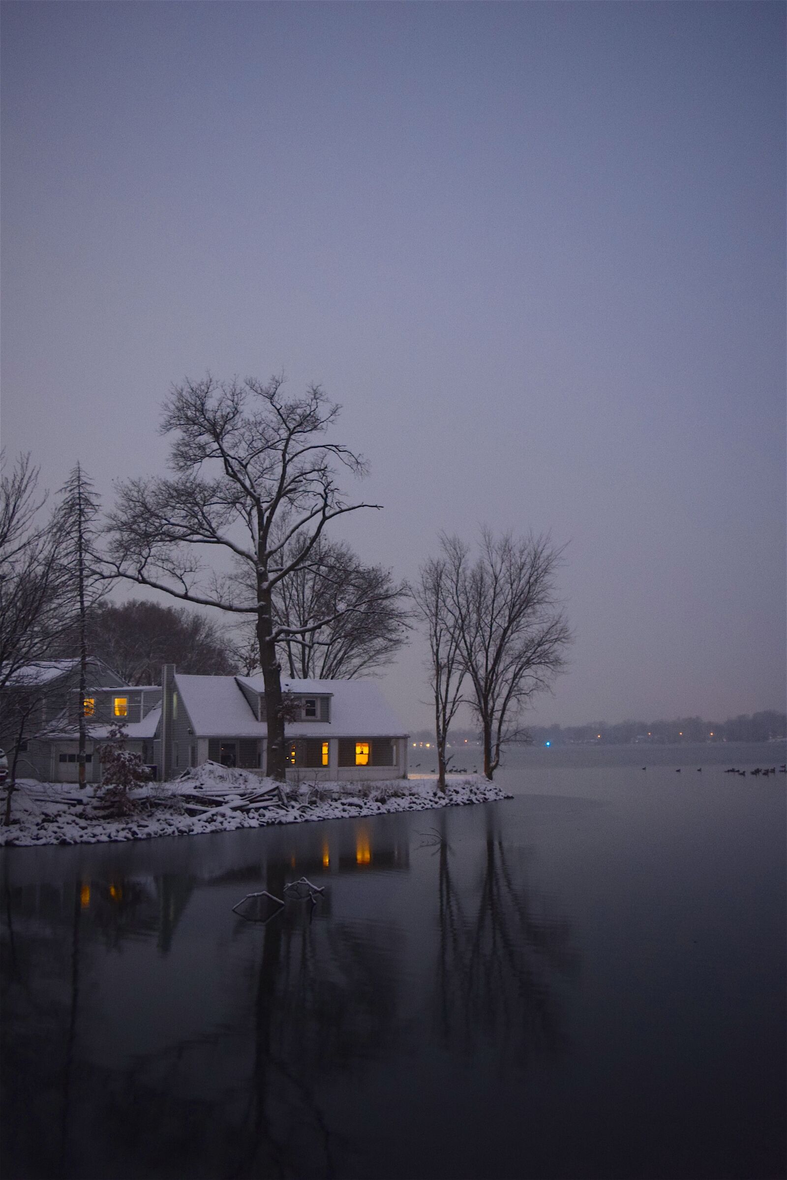 Nikon D3300 sample photo. Lake, snow, tree photography