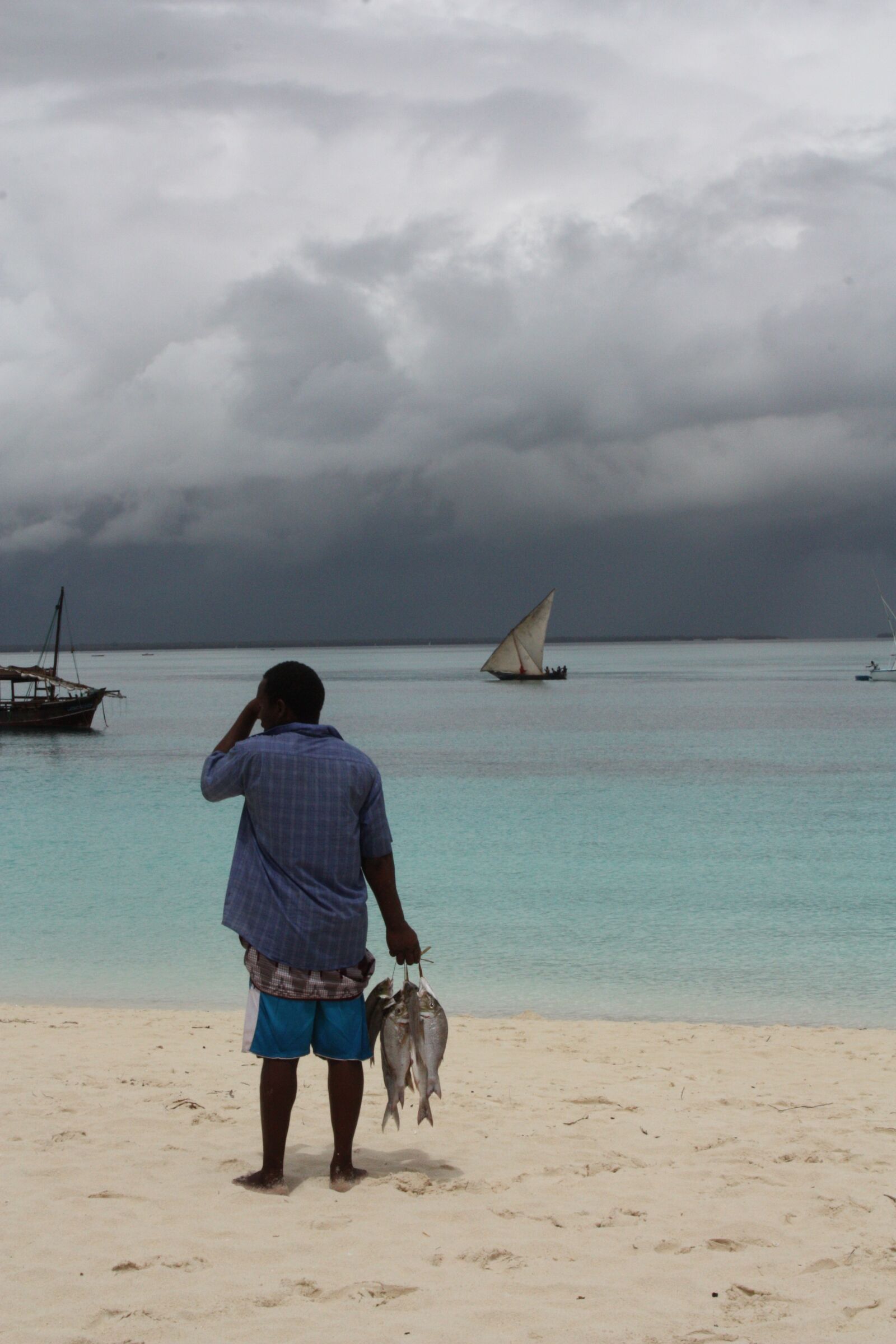Canon EF-S 18-55mm F3.5-5.6 II sample photo. Beach, fisherman, fishing, sea photography
