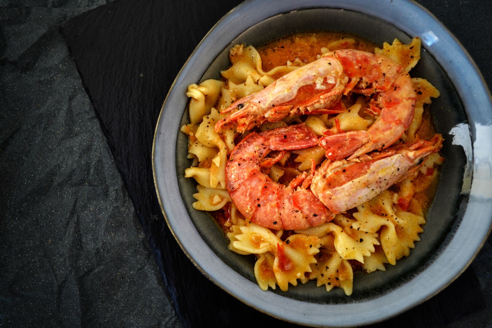 Nikon D3100 sample photo. Pasta, shrimps, prawns photography