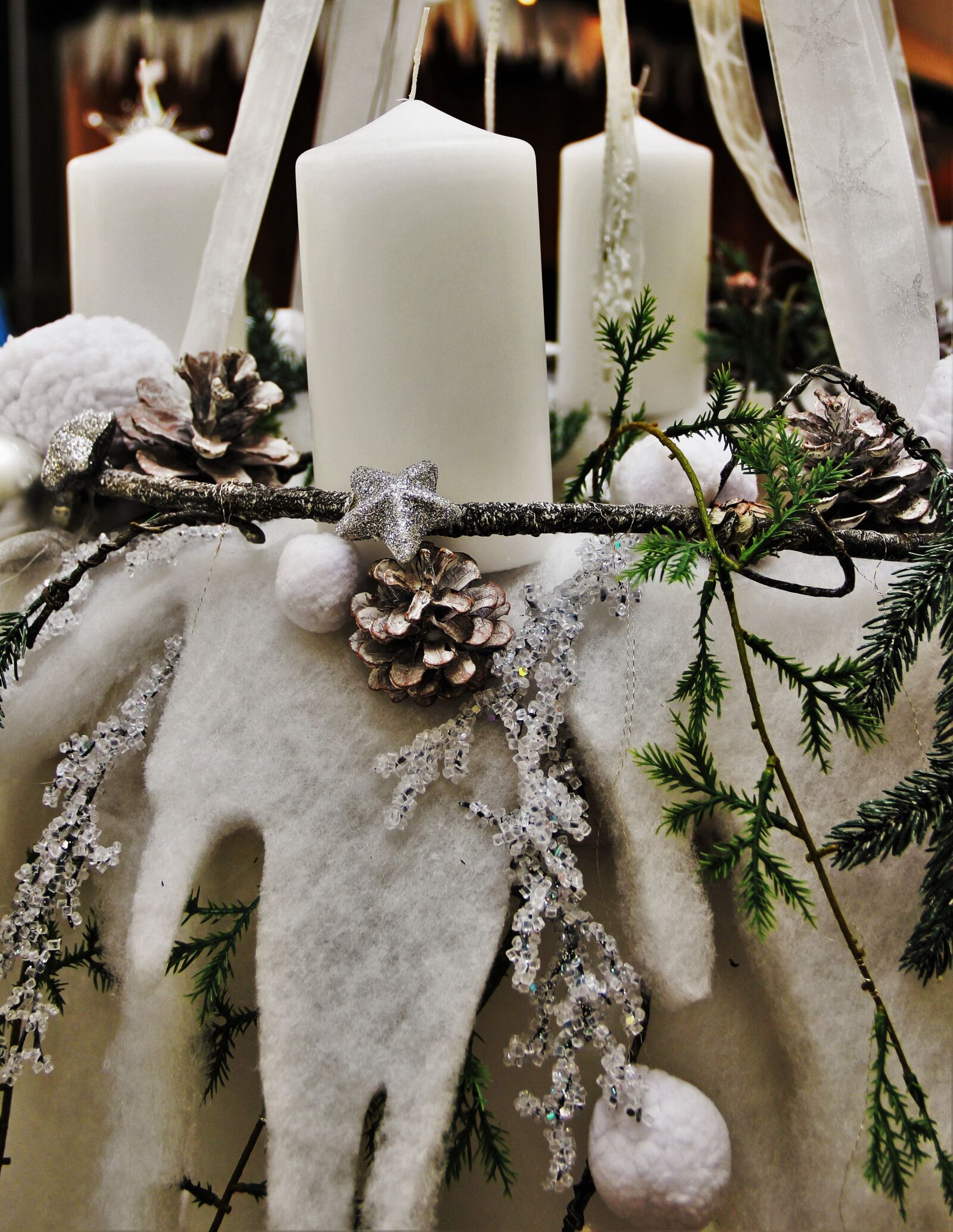 Canon EOS 550D (EOS Rebel T2i / EOS Kiss X4) sample photo. White christmas wreath, white photography