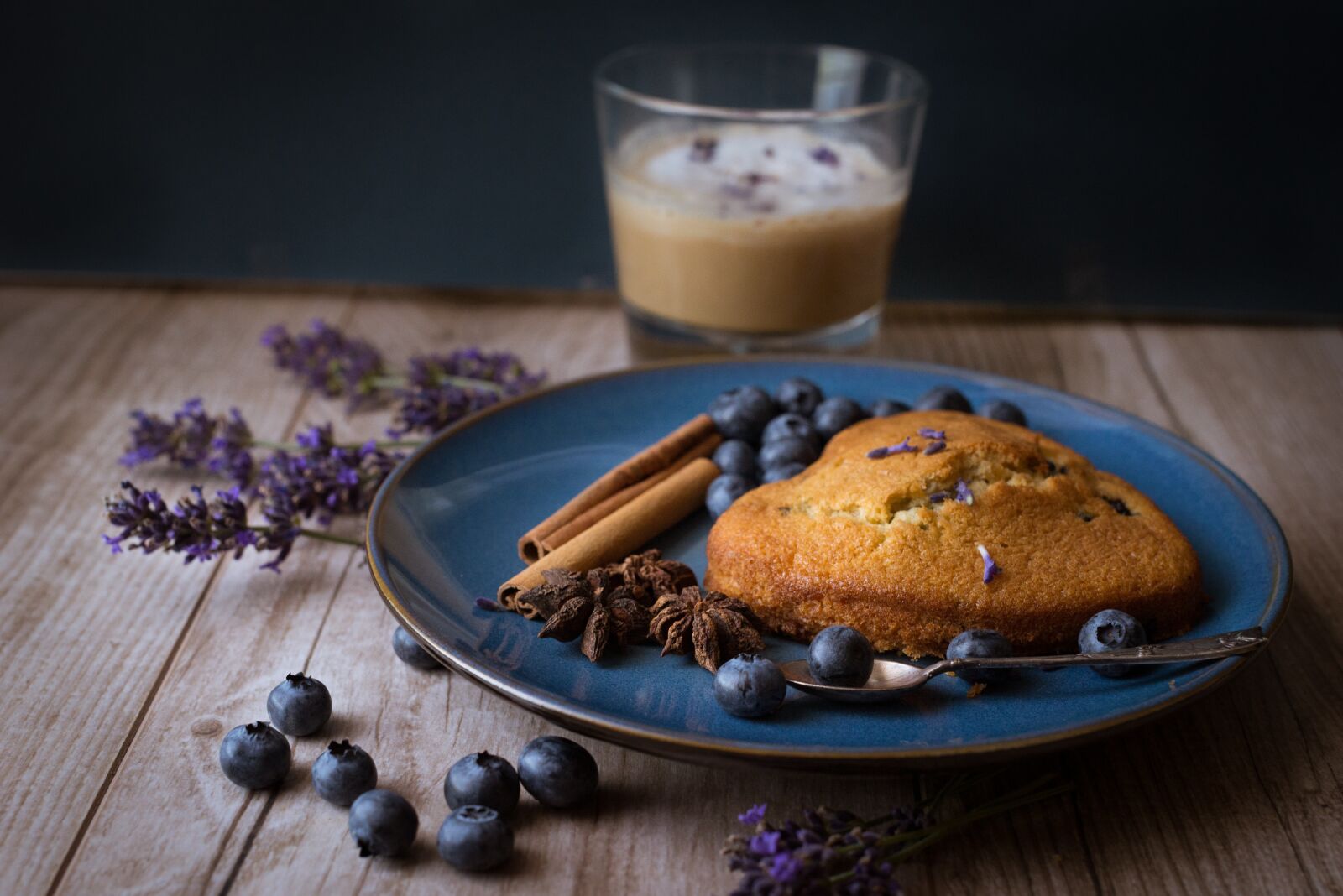 Nikon D610 sample photo. Coffee, cake, blueberries photography