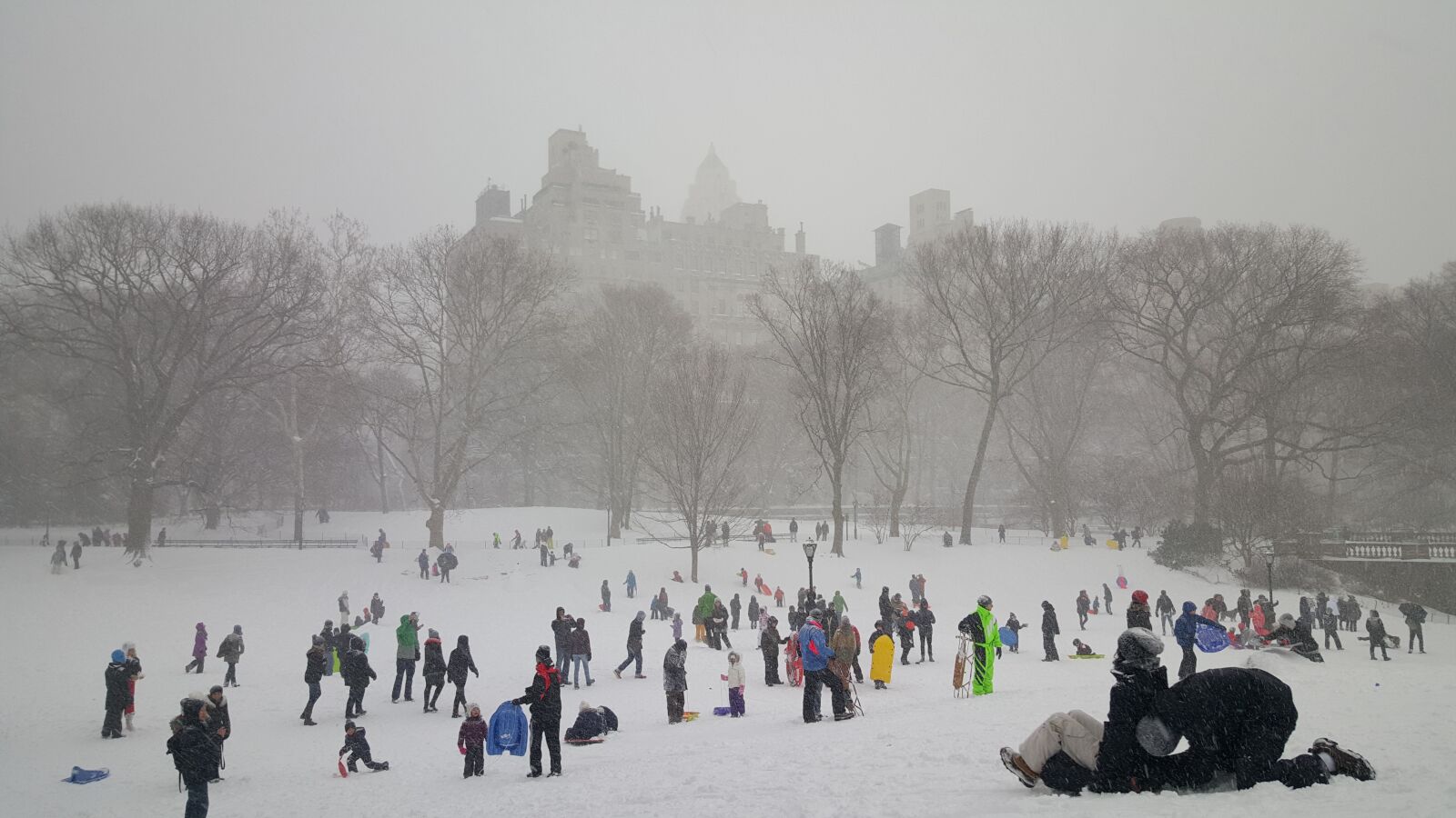 Samsung Galaxy S6 sample photo. Snow, central park, new photography
