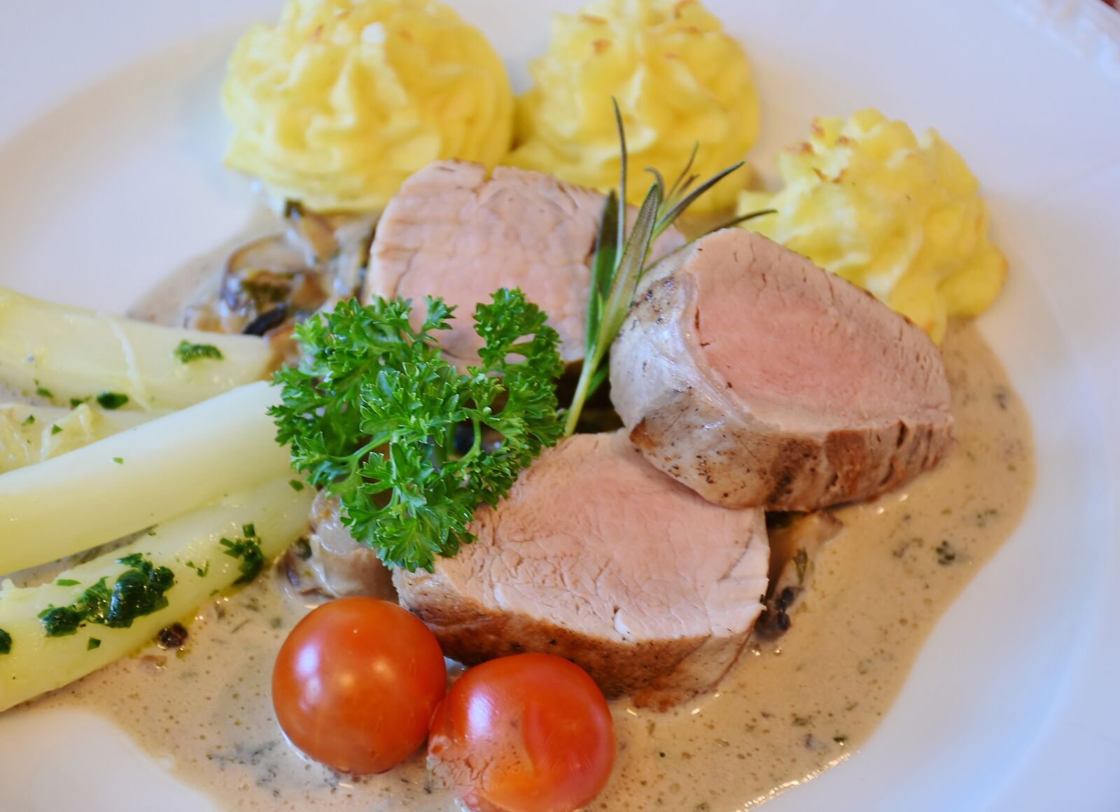 Nikon D7200 sample photo. Pork tenderloin, duchess potato photography
