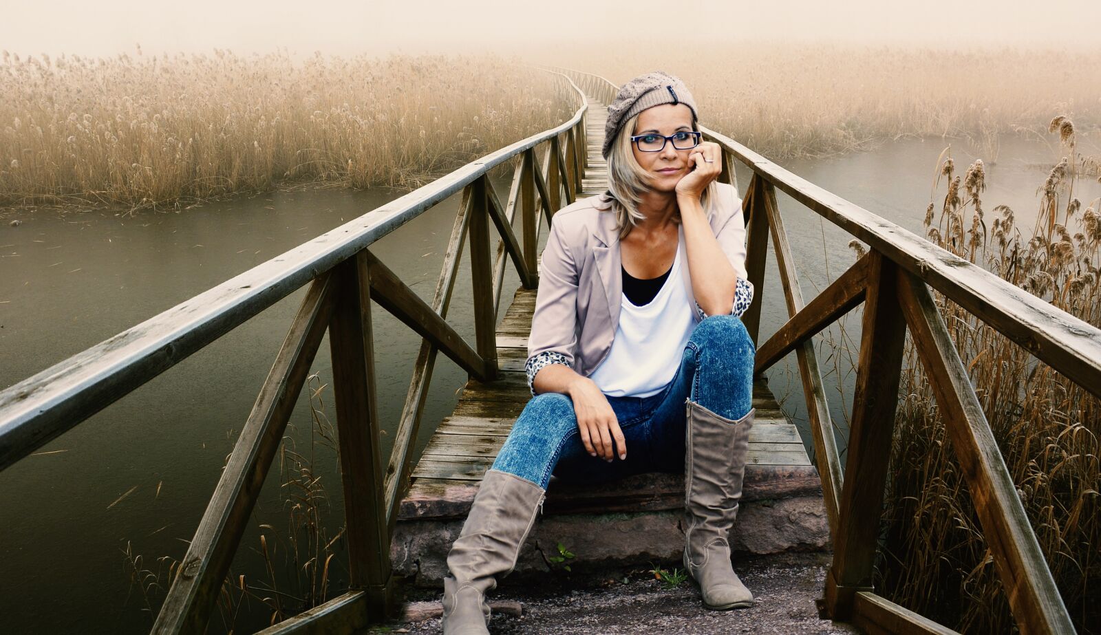 Nikon D7100 sample photo. Bridge, river, model photography