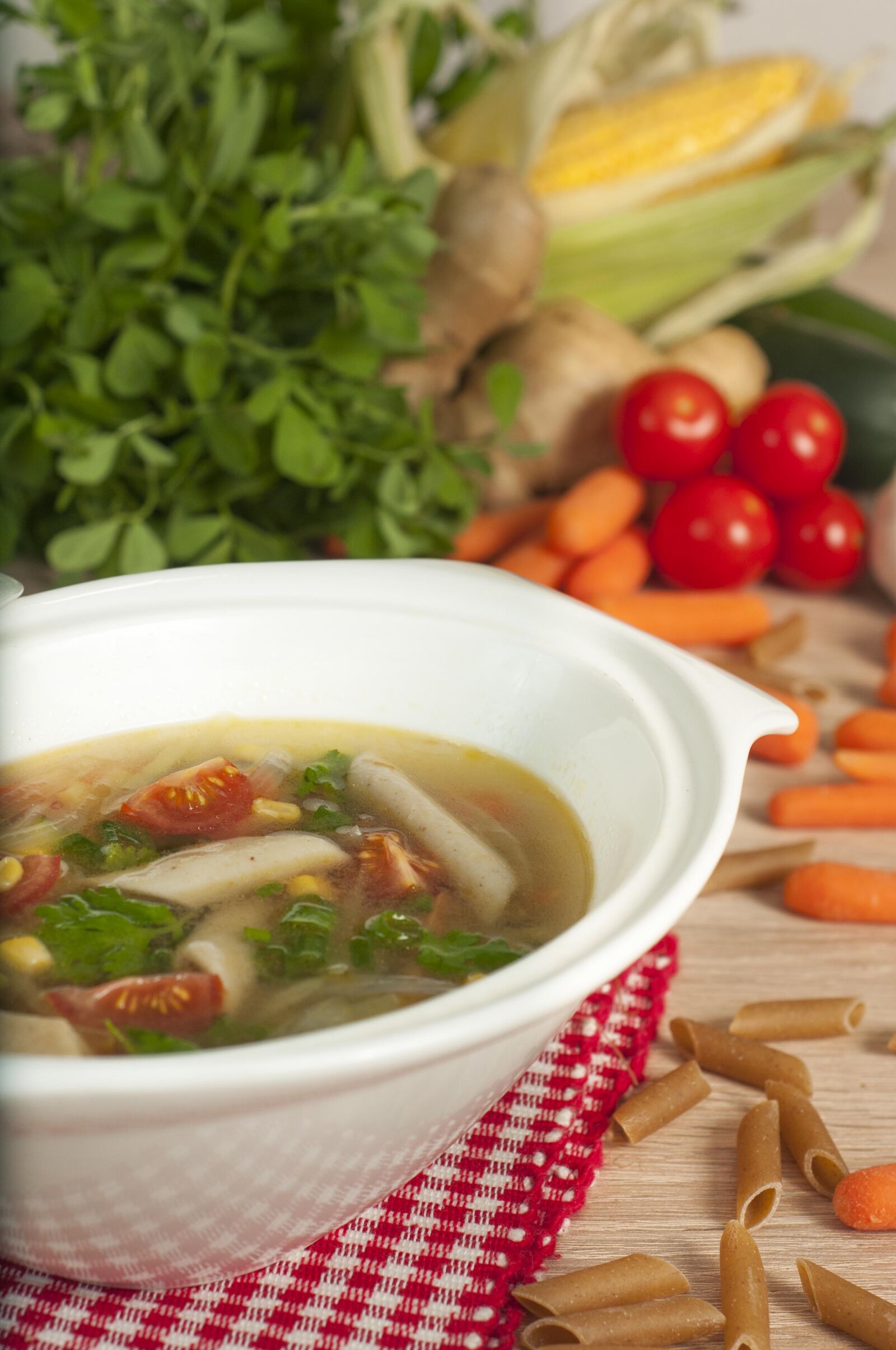 Nikon D300S sample photo. Pasta, soup, food photography