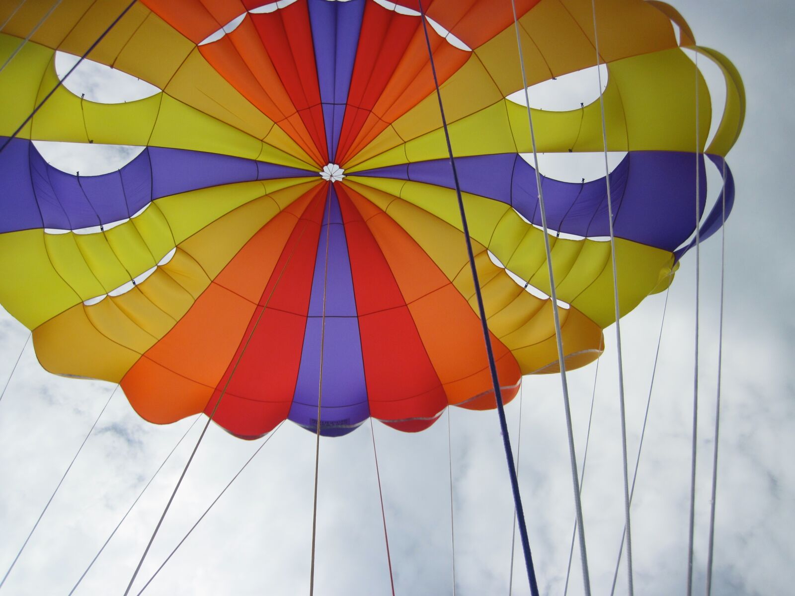 Canon PowerShot D10 sample photo. Colorful, parachute, sky photography