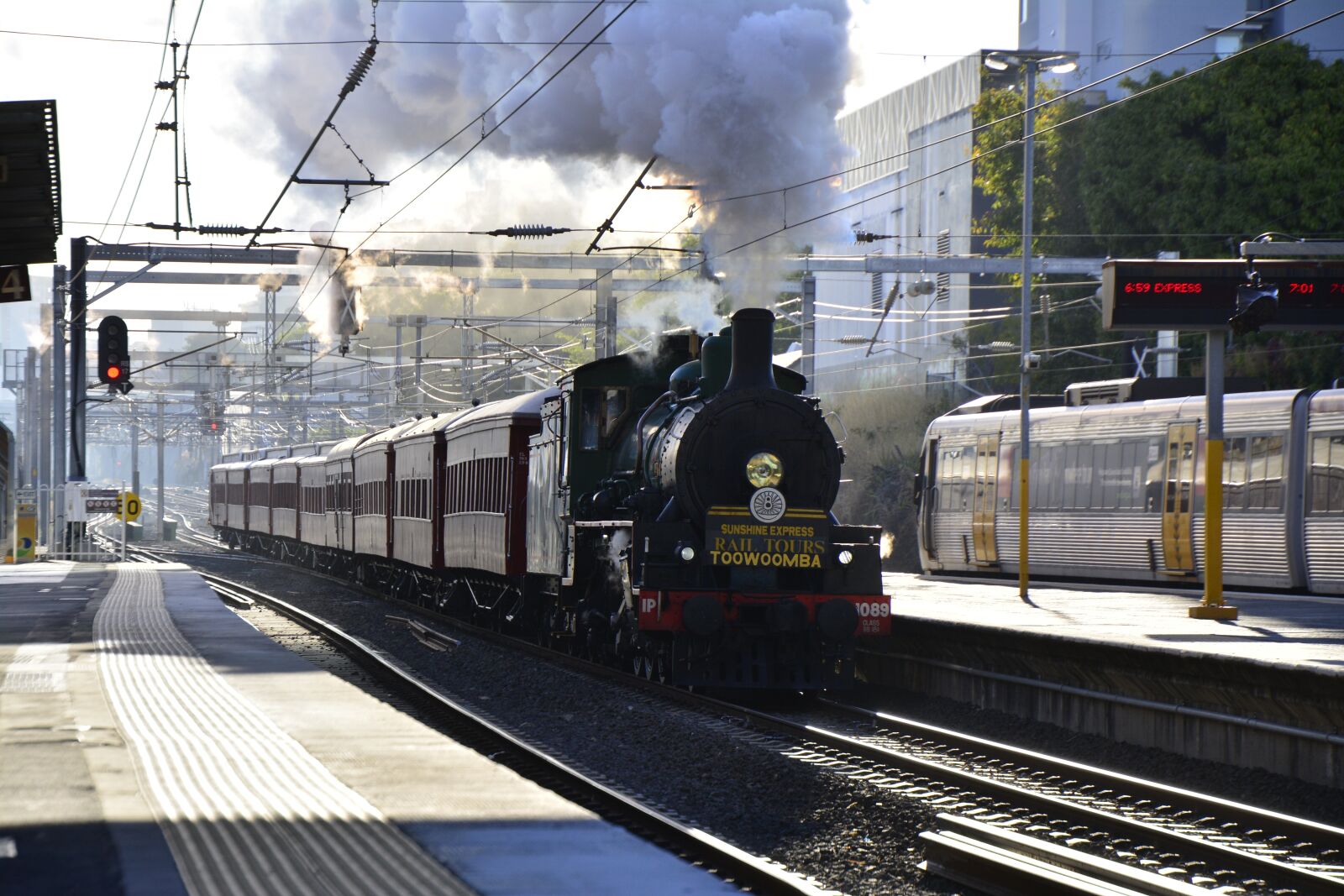 Nikon D5200 sample photo. Brisbane, train, steam photography