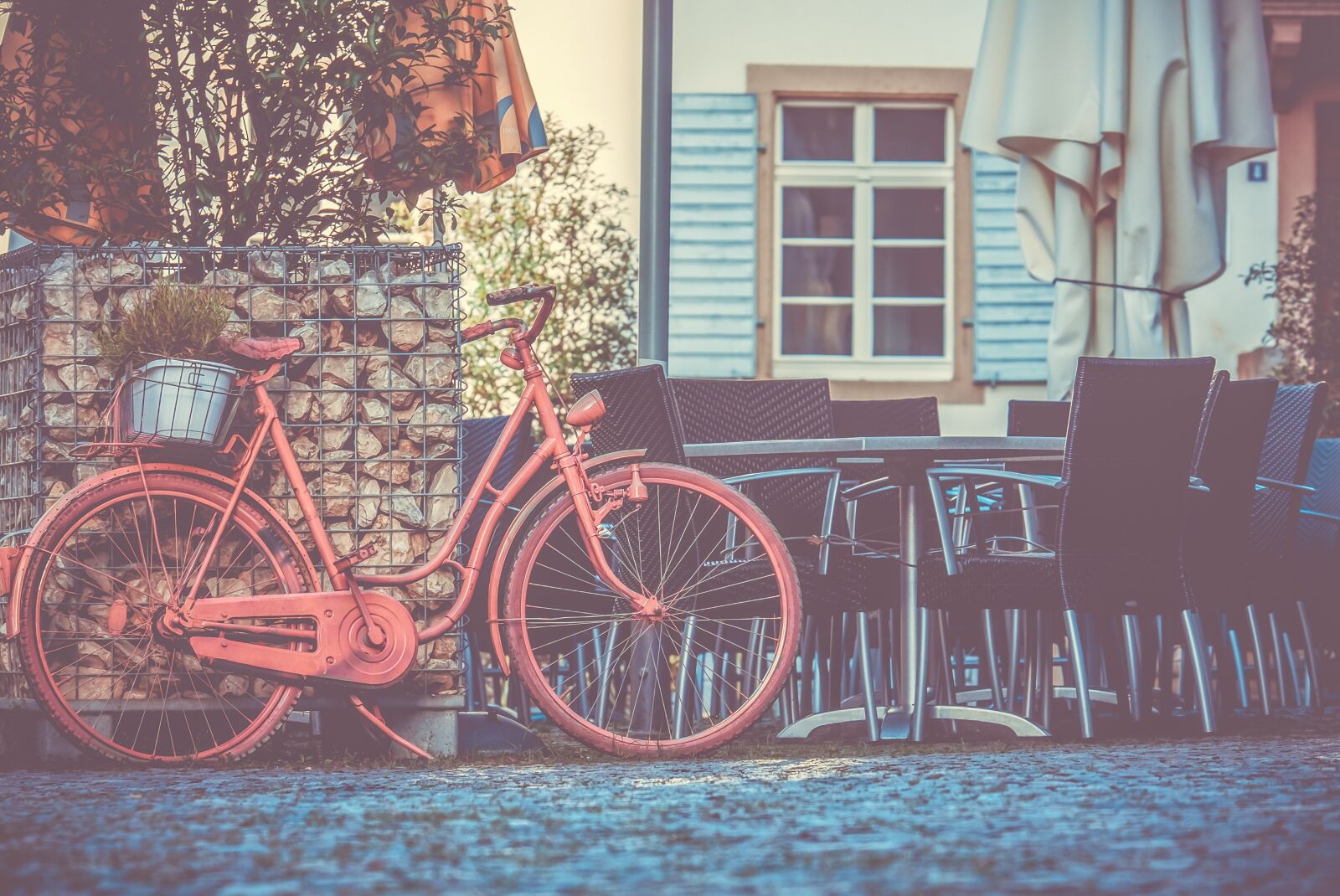 Fujifilm XF 55-200mm F3.5-4.8 R LM OIS sample photo. Bike, pink bike, old photography