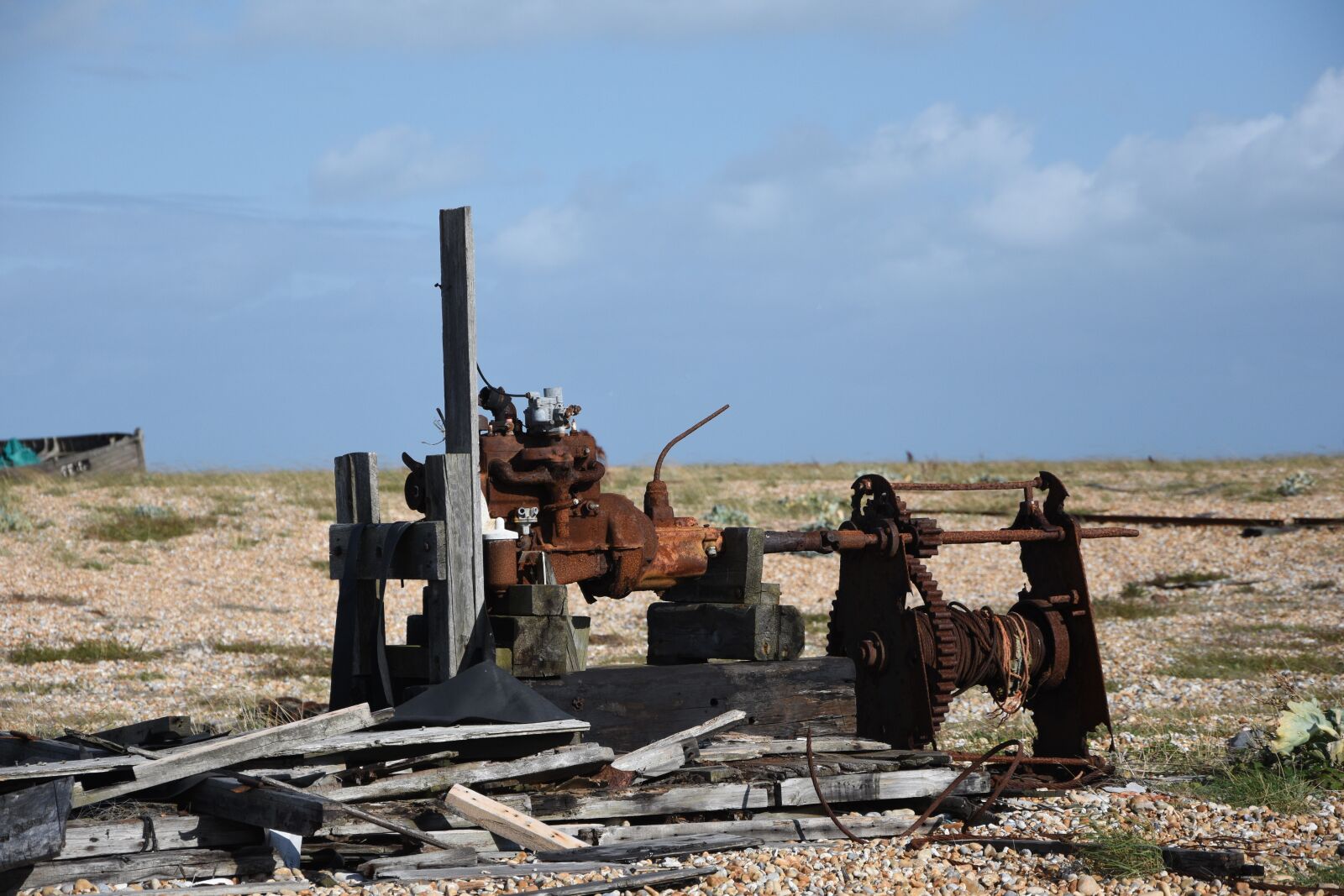 Nikon D5500 sample photo. Abandoned, machinery, dungeness photography