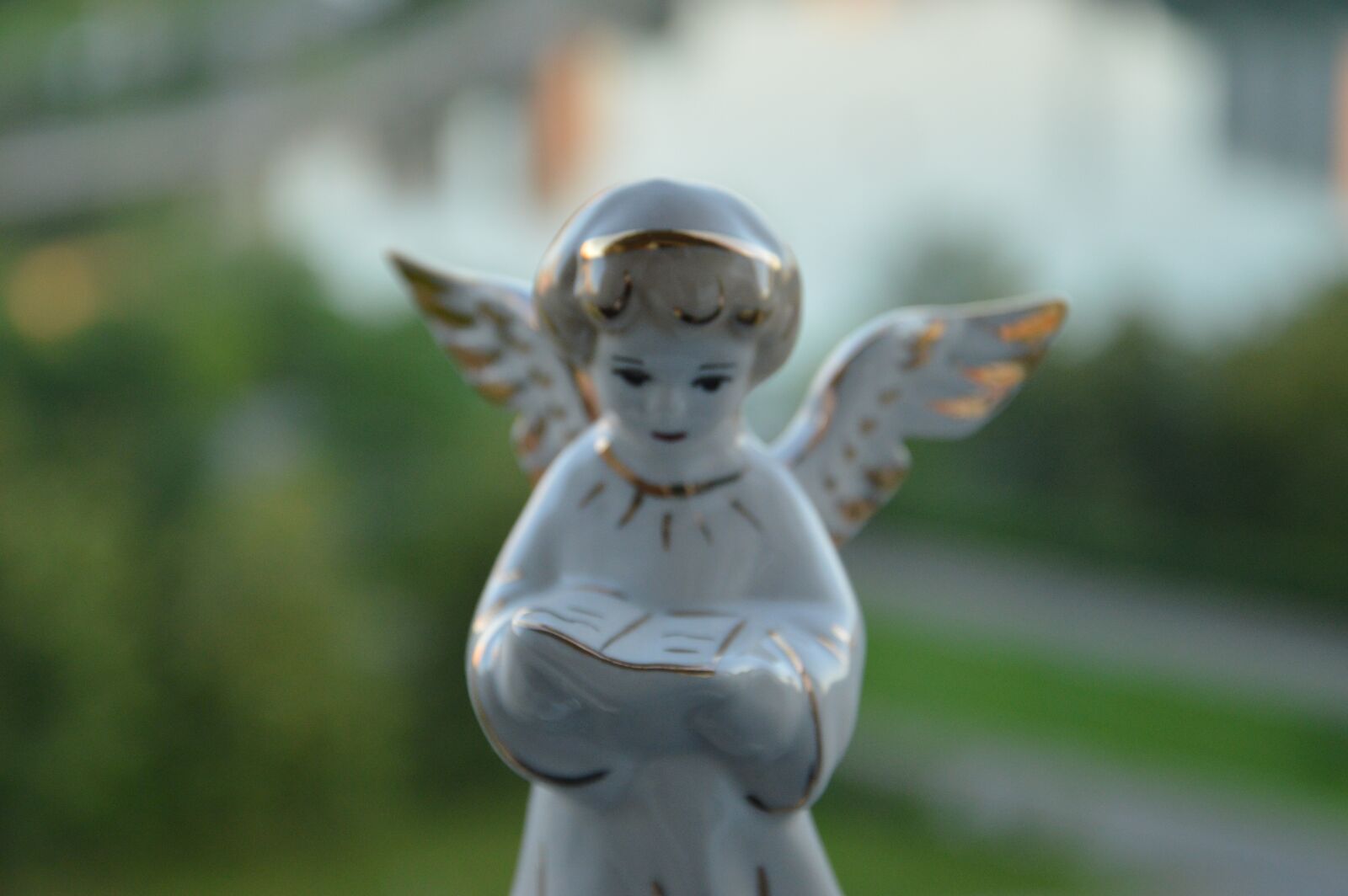 Nikon D3200 sample photo. Angel, wings, porcelain figurine photography
