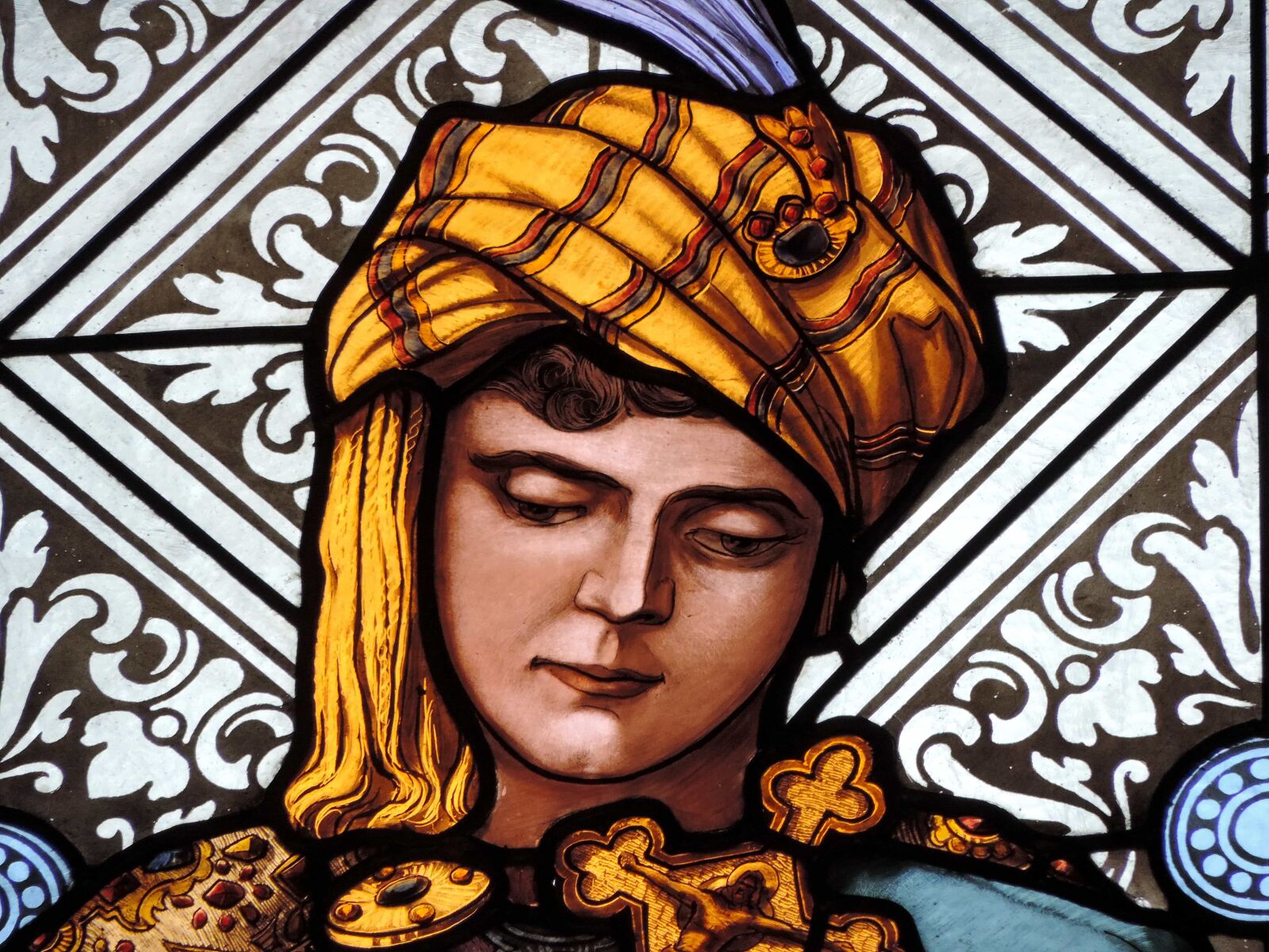Nikon Coolpix P520 sample photo. Pretty girl, stained glass photography